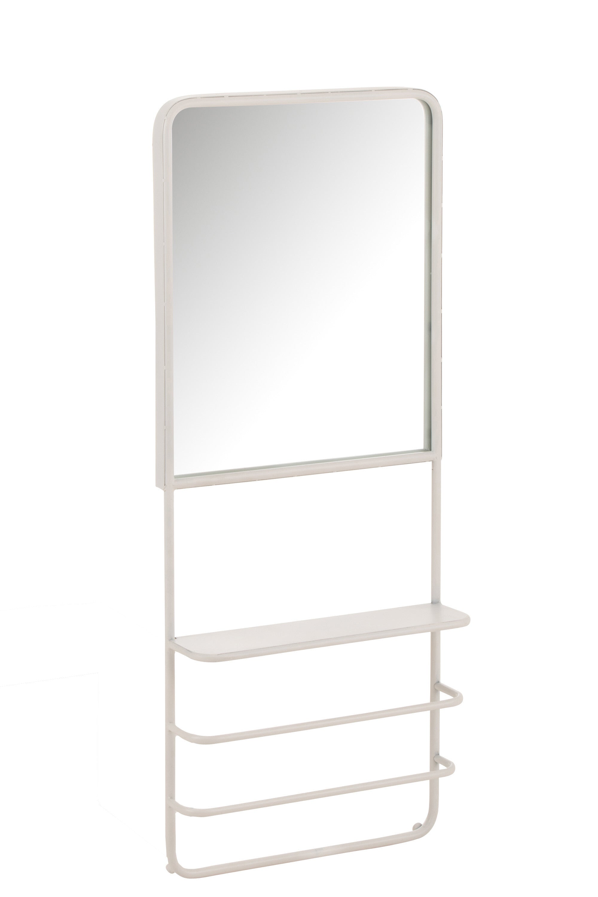 J-Line wanddecoratie Spiegel - metaal/glas - wit