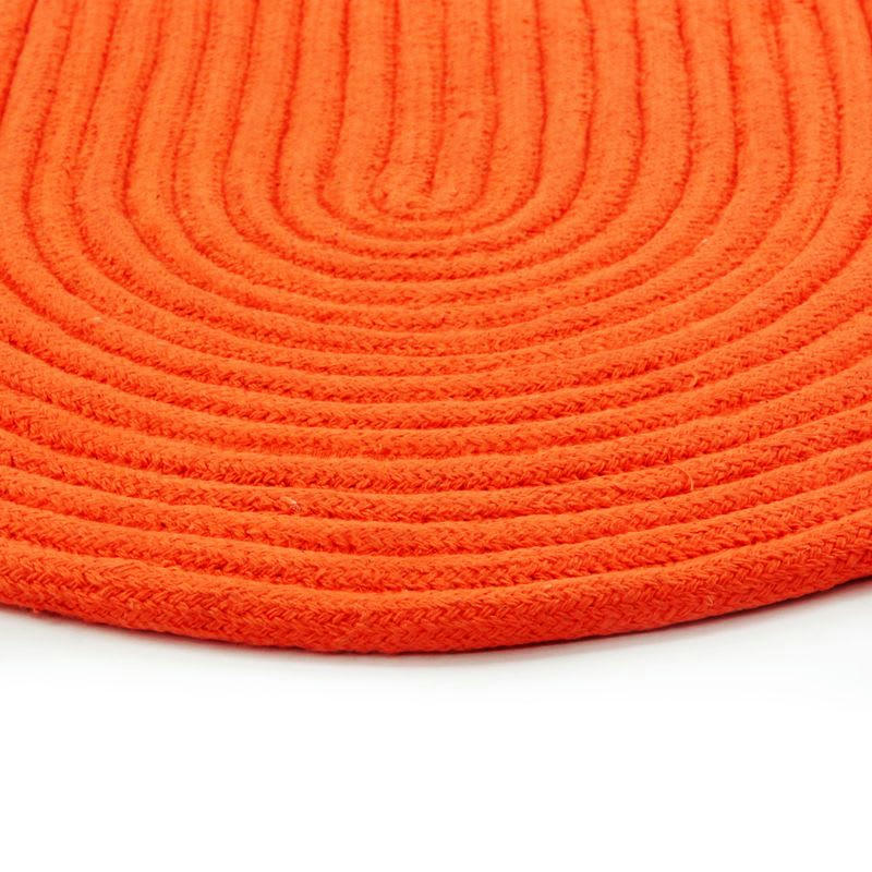 TAM - Tapis en coton réversible effet cordage orange 50x80