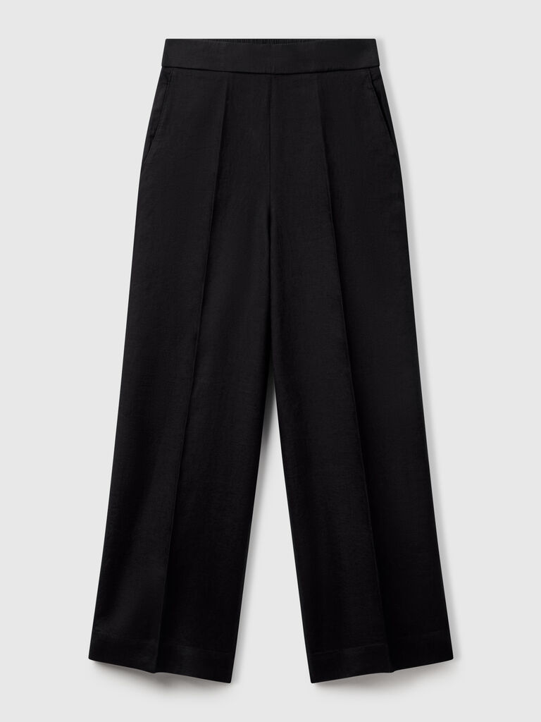 Palazzo trousers in 100% linen