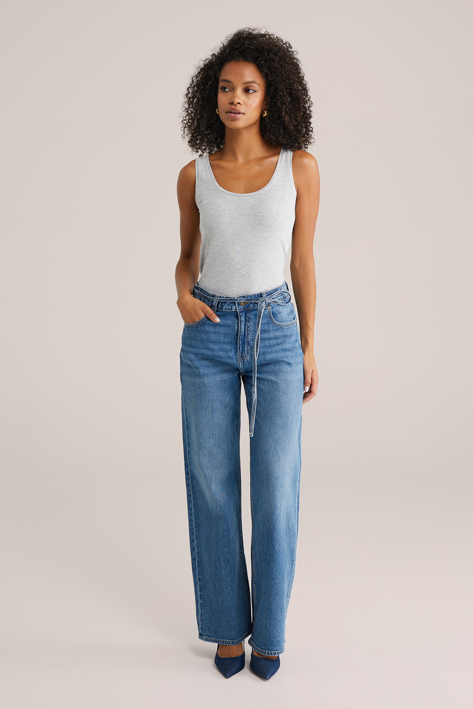 Dames High waist wide leg jeans