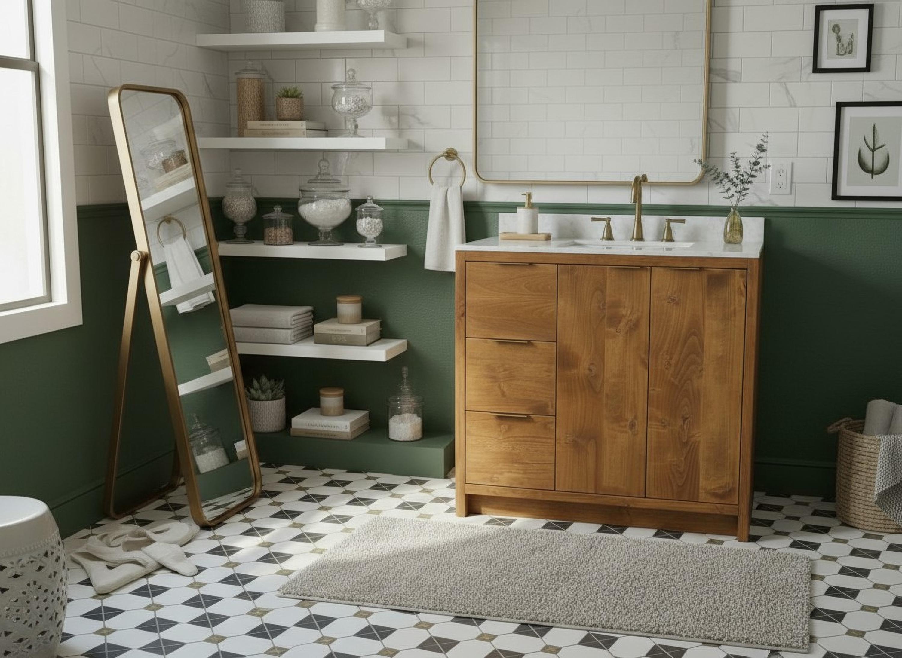 Riverstone Single Sink Bathroom Vanity | Solid Wood Vanity, Handmade, USA Made, Custom Storage Cabinet, Free Shipping