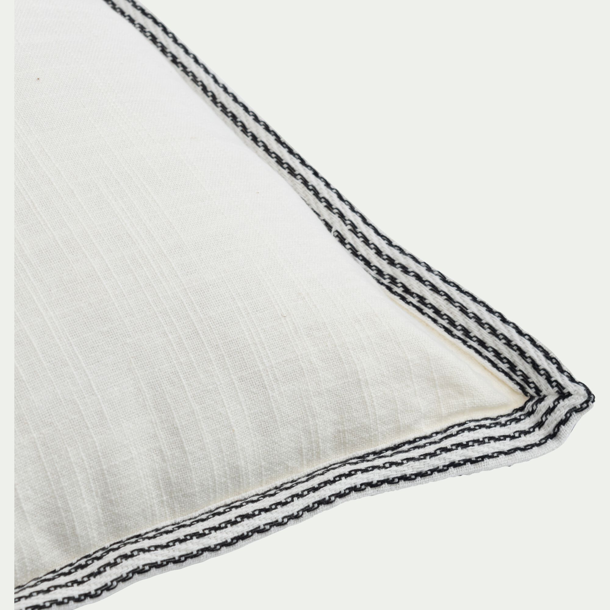 MEDEIS - Coussin en coton finition galon 45x45cm - blanc