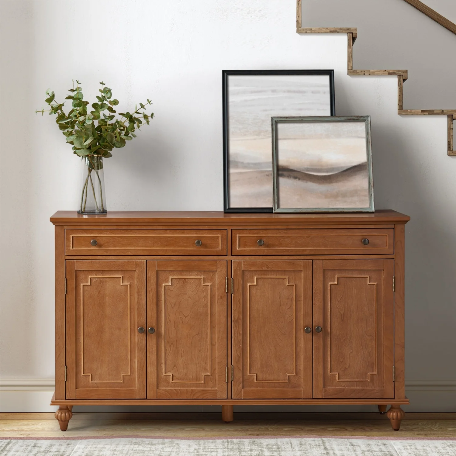 Ruby 58''Traditional Wide 2 Drawer Sideboard with Adjustable Shelves By HULALA HOME