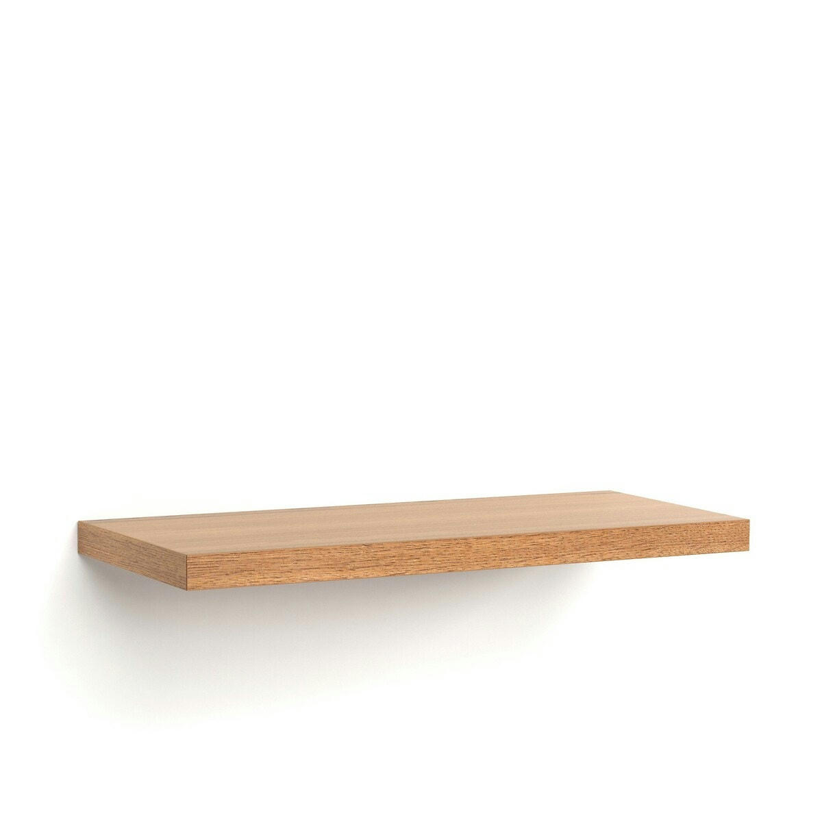 Tablette murale plaquée chêne, 60 cm, Biface