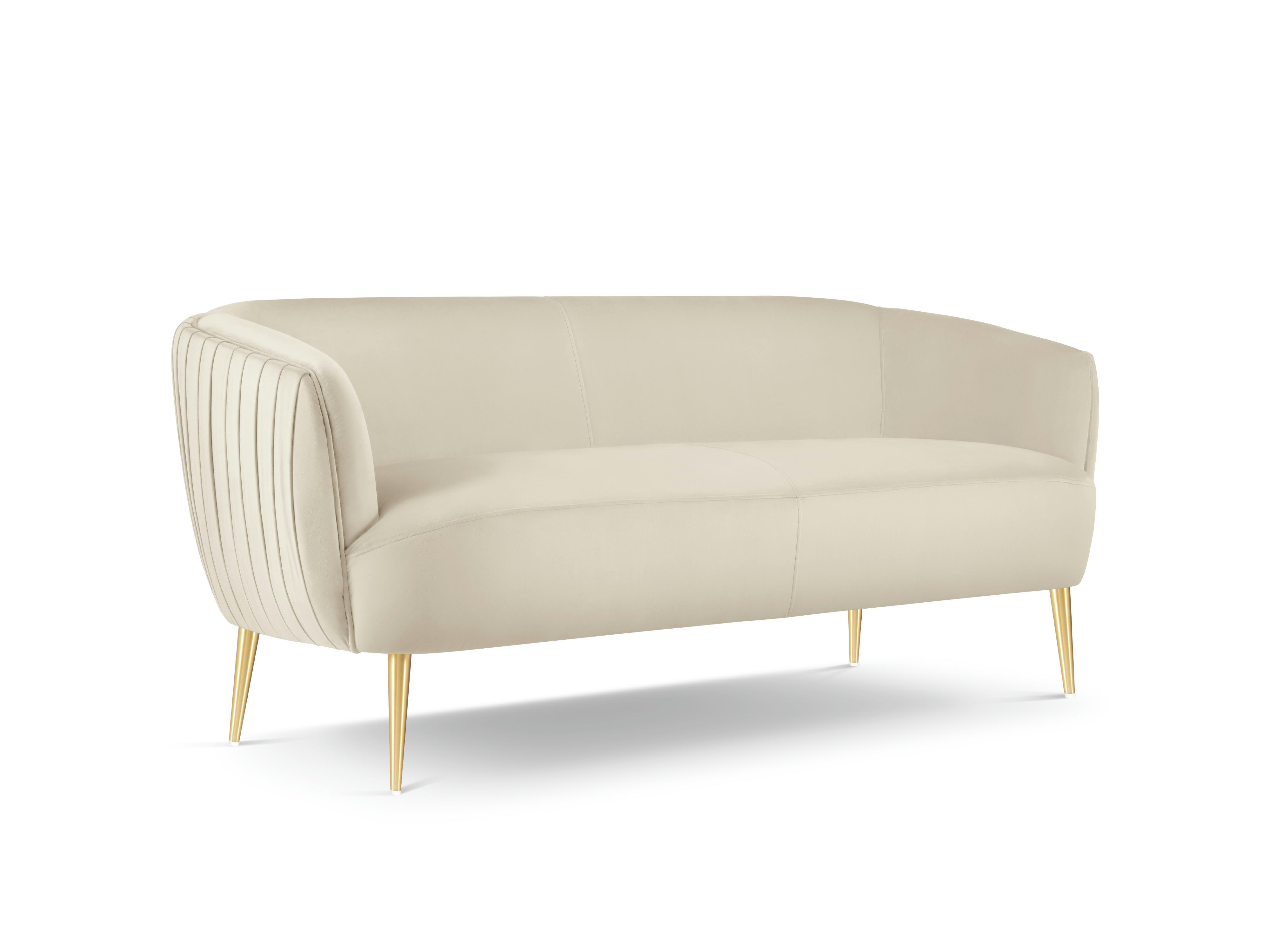 MOSS - Canapé 3 places en velours beige clair