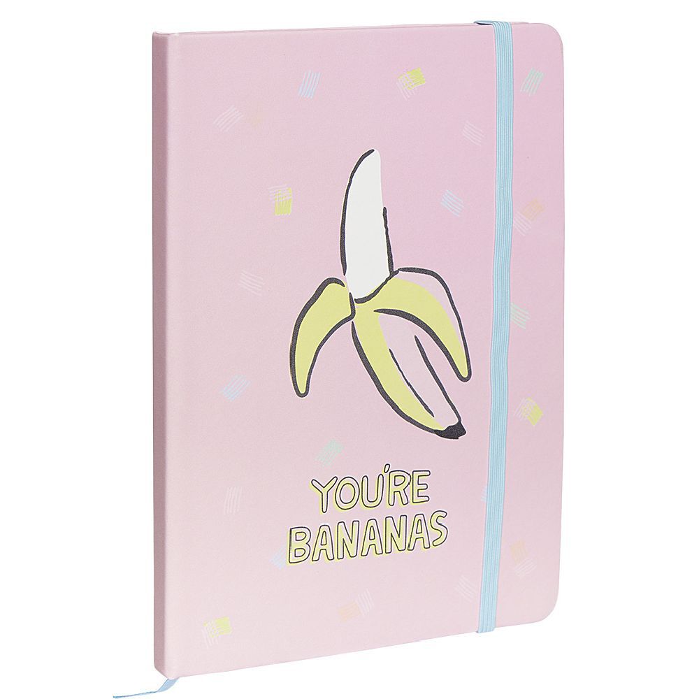 Cahier avec élastique latéral format A5 motif banane