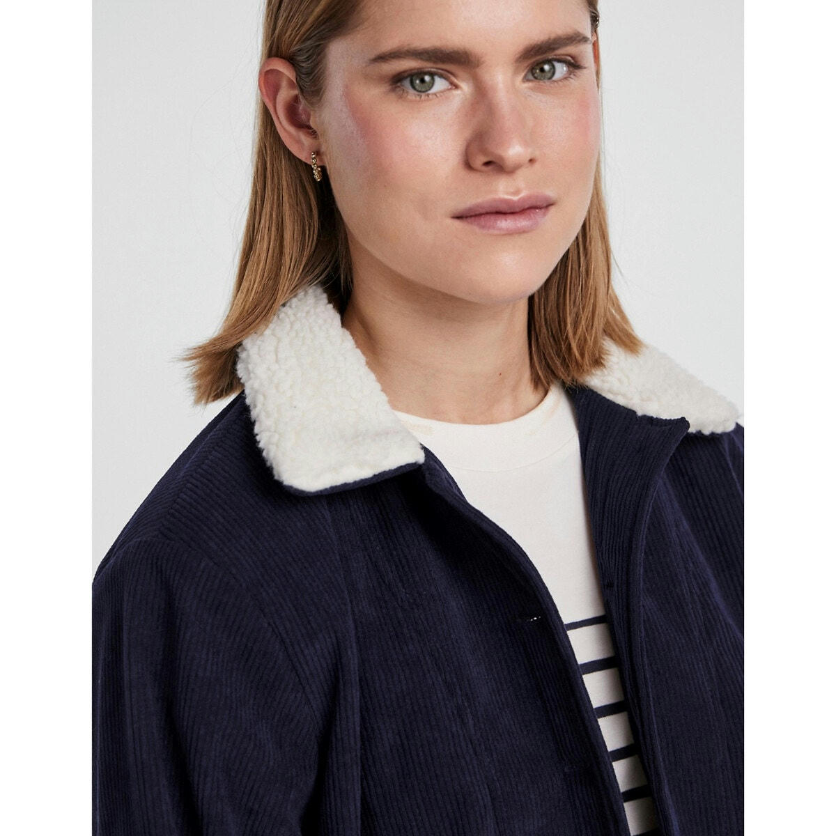 Veste droite en velours