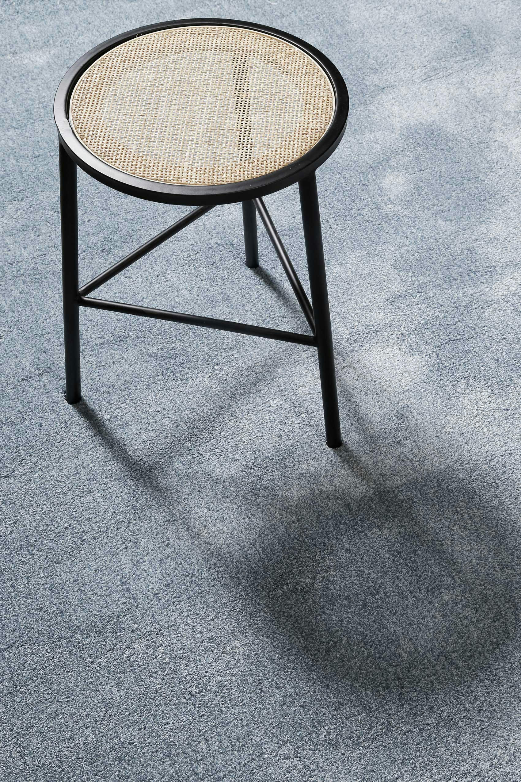 SIENNA - Tapis en microfibre doux et dense bleu ciel chiné 160x230