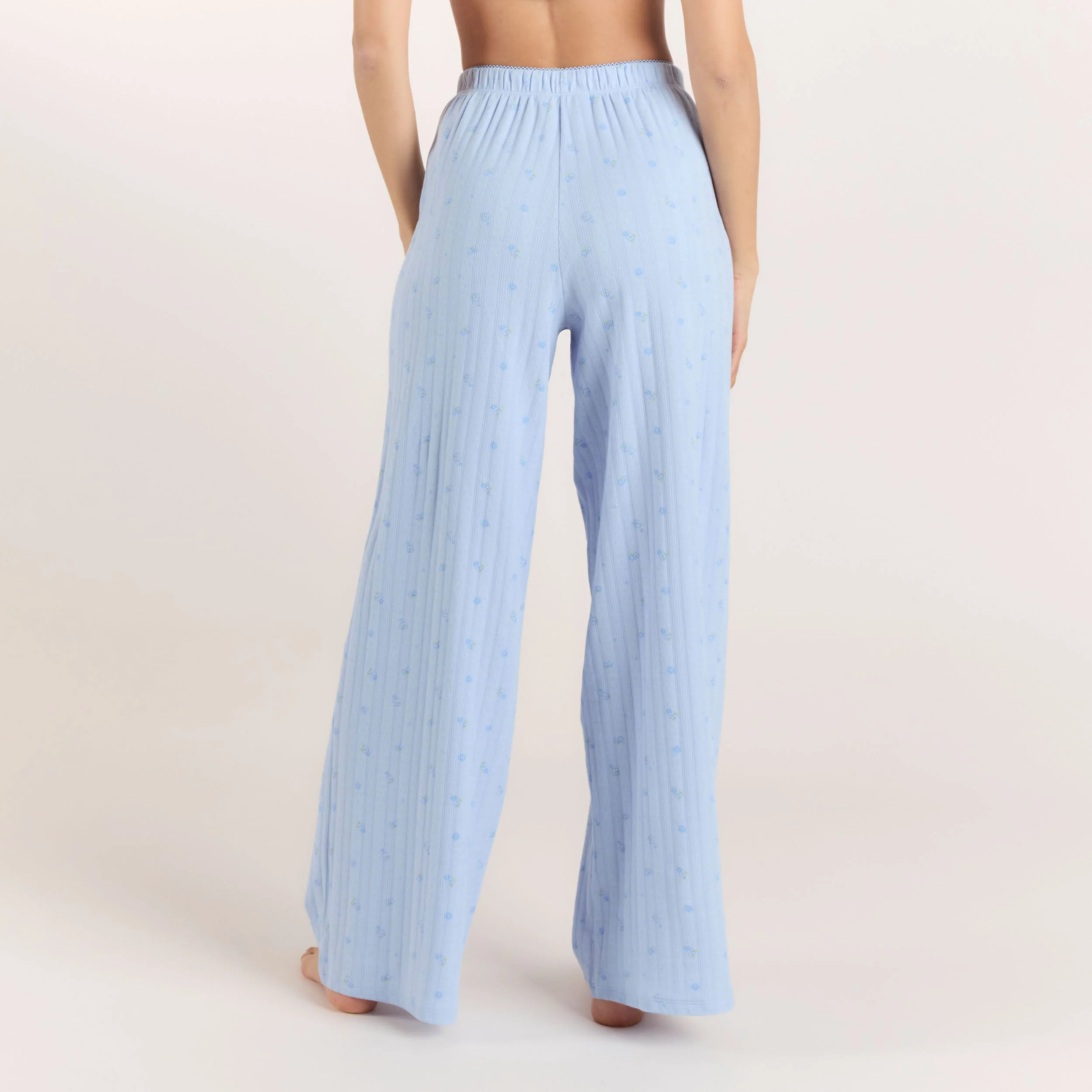 Pointelle Pyjama Bottoms - Blue Floral