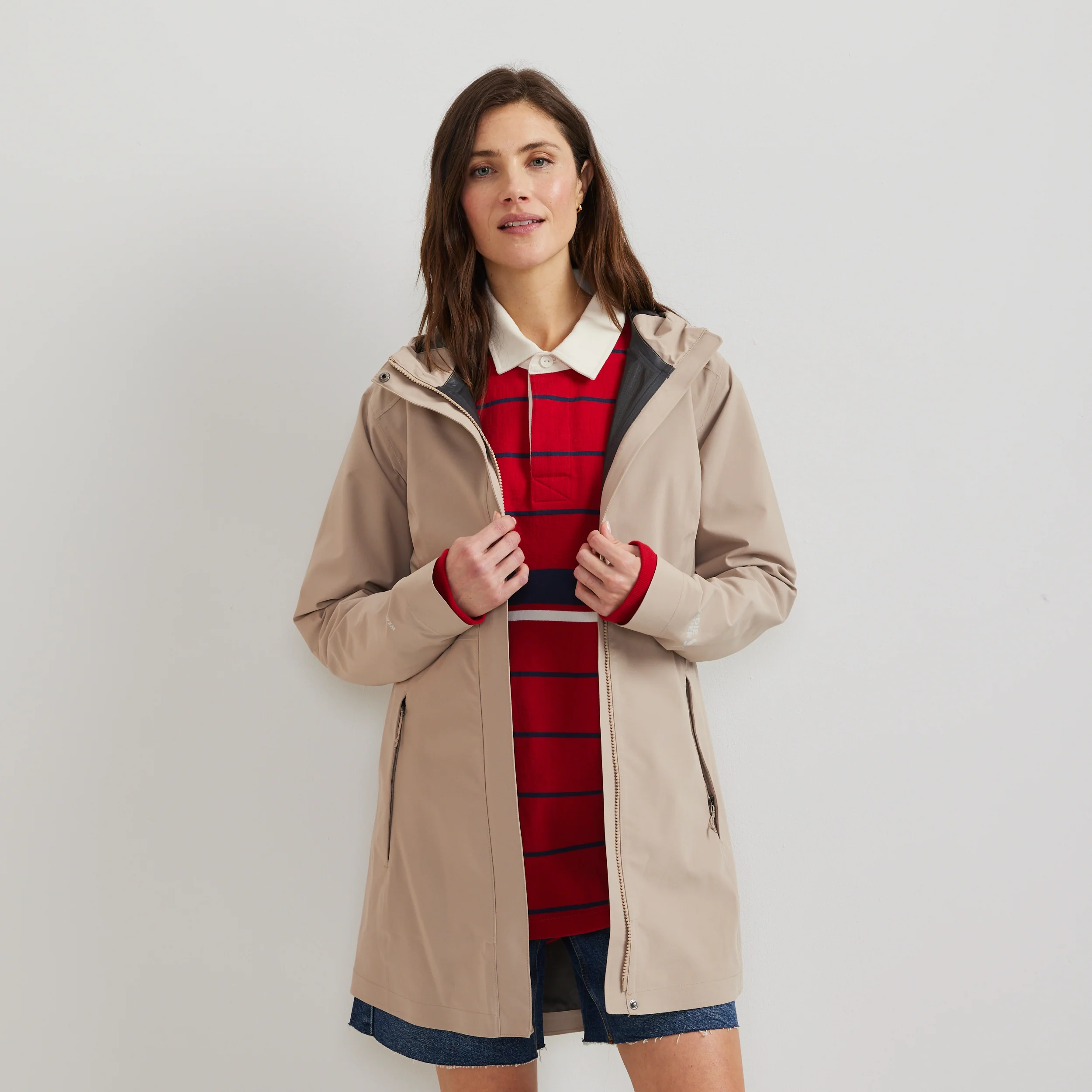 Women's Cloud Cap Waterproof Stretch Hooded Rain Parka