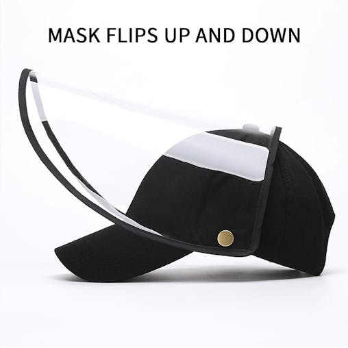 4X Outdoor Protection Hat Anti-Fog Pollution Dust Saliva Protective Cap Full Face Shield Cover Adult Black/White