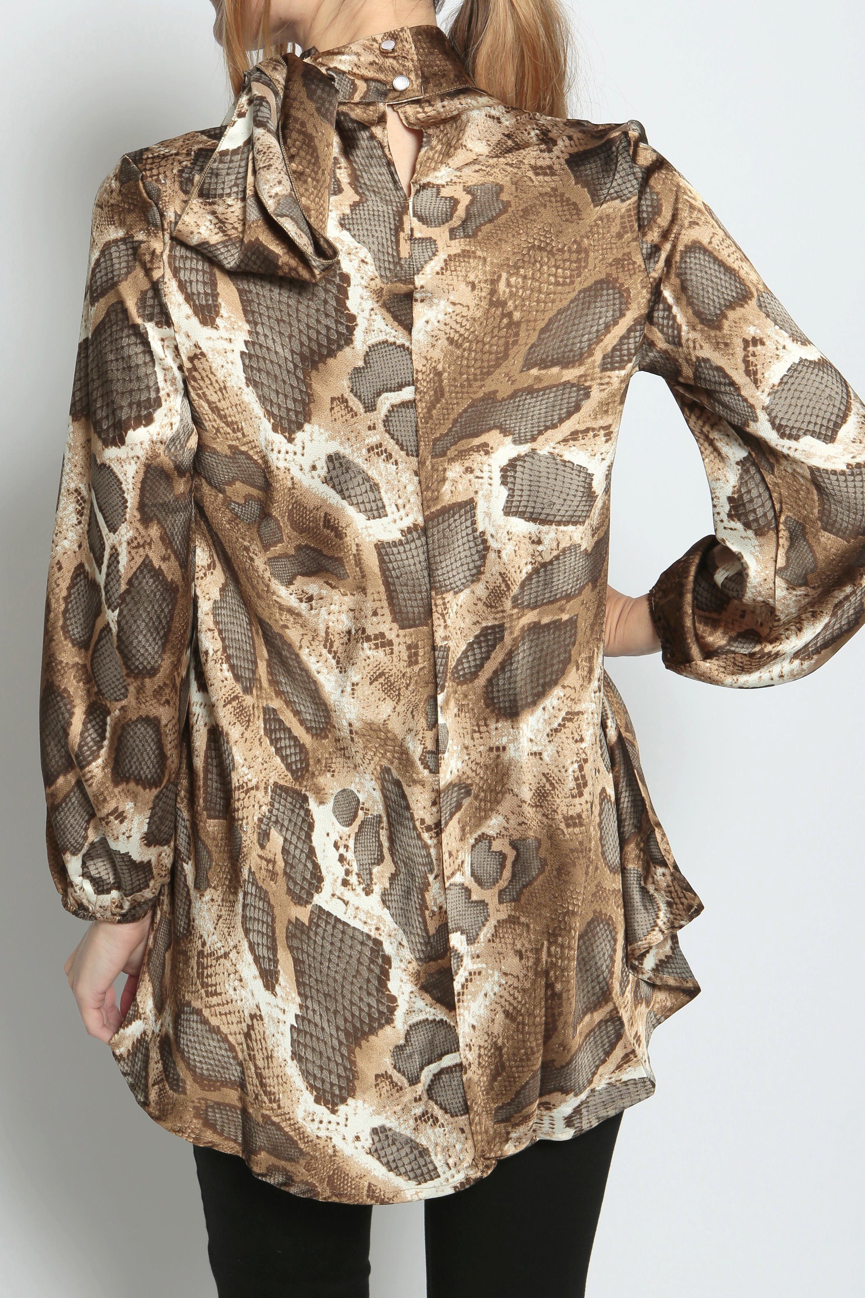 Cutie London Full Sleeve Marble Print Blouse