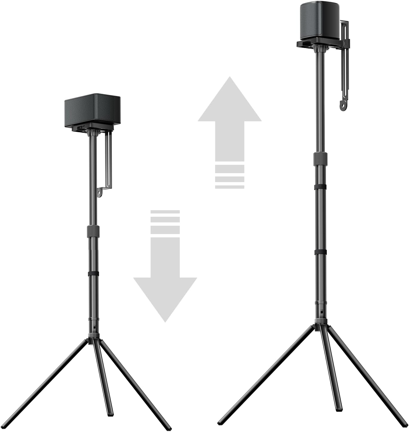 ULTIMEA Universal Speaker Stands Pair, Height Adjustable 24.4-36.6, Fits Most Satellite & Surround Speakers, 3 Mounting Options, Holds 6.6 lbs, Easy Assembly, for Home Theater, Steady 310