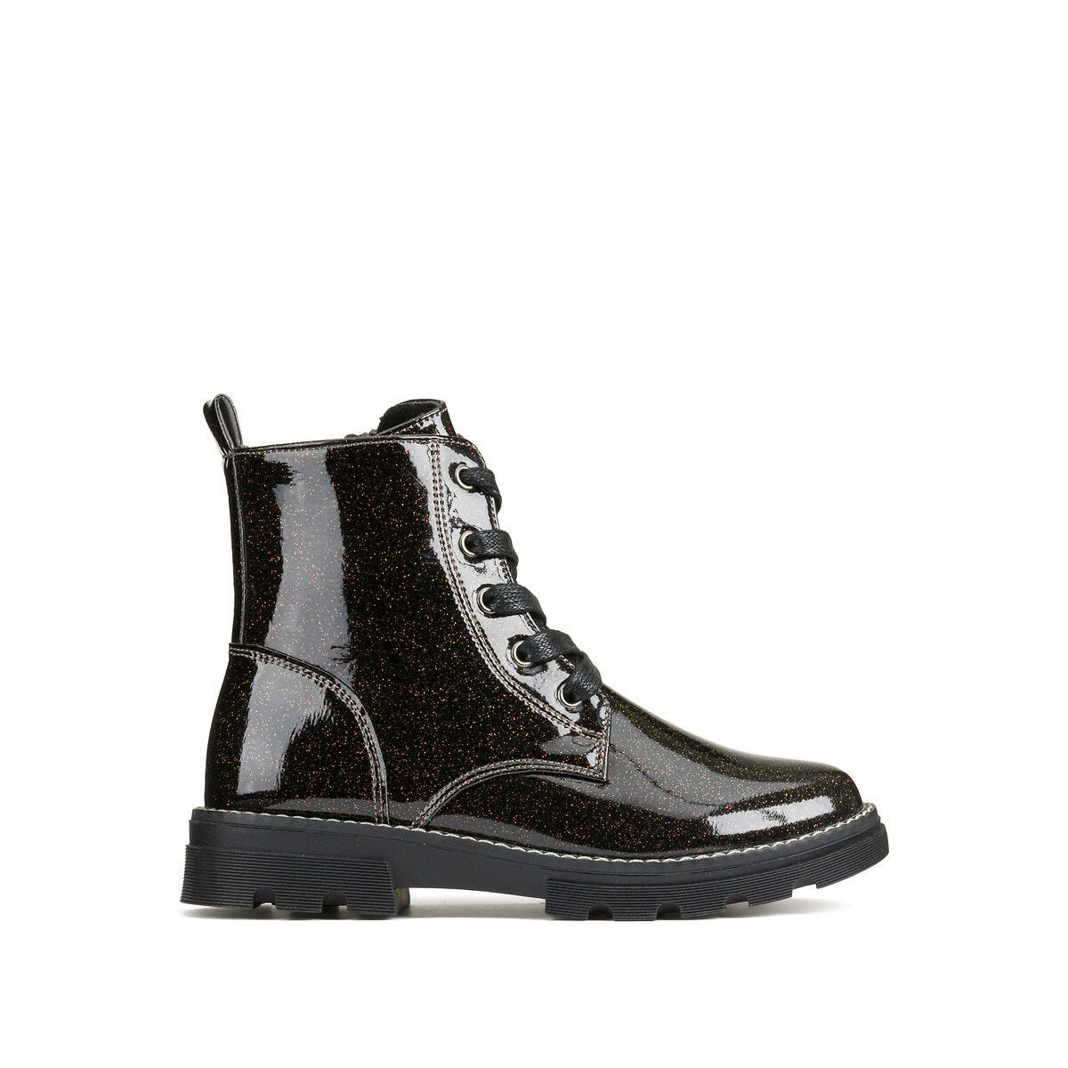 Bottines zippées et à lacets pailletées