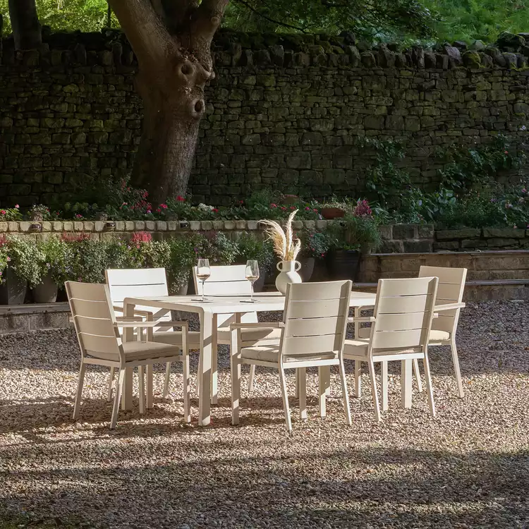 Pacific Aruba 6 Seater Metal Patio Set - Grey