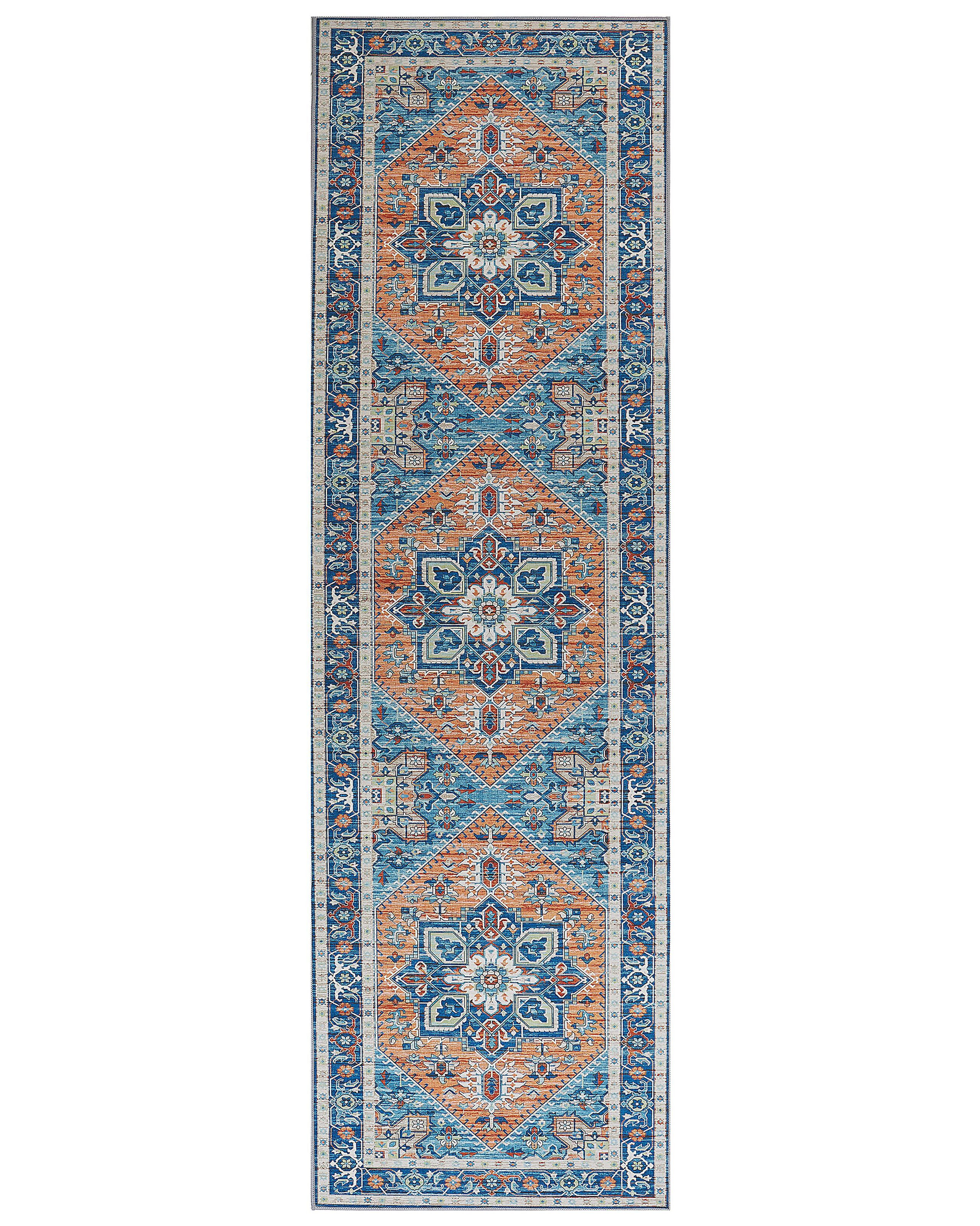 Dywan chodnik 60x200 cm niebiesko-pomarańczowy