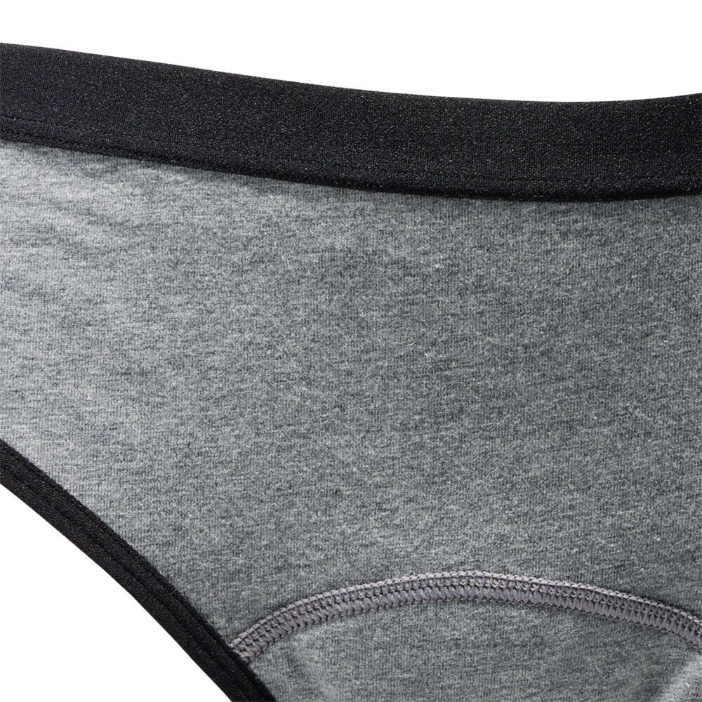 Culotte menstruelle x3 coton gris et noir S/M/L/XL