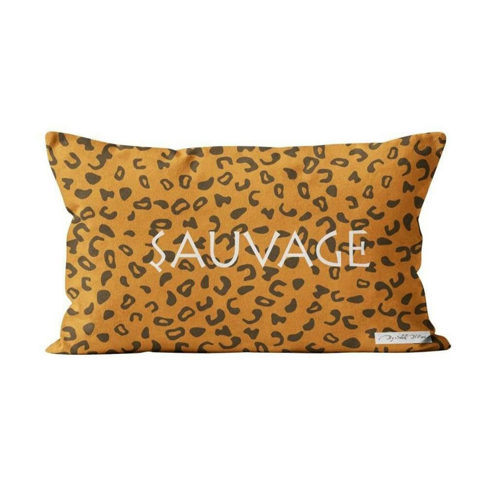 SAUVAGE - Housse de coussin orange 32x50cm