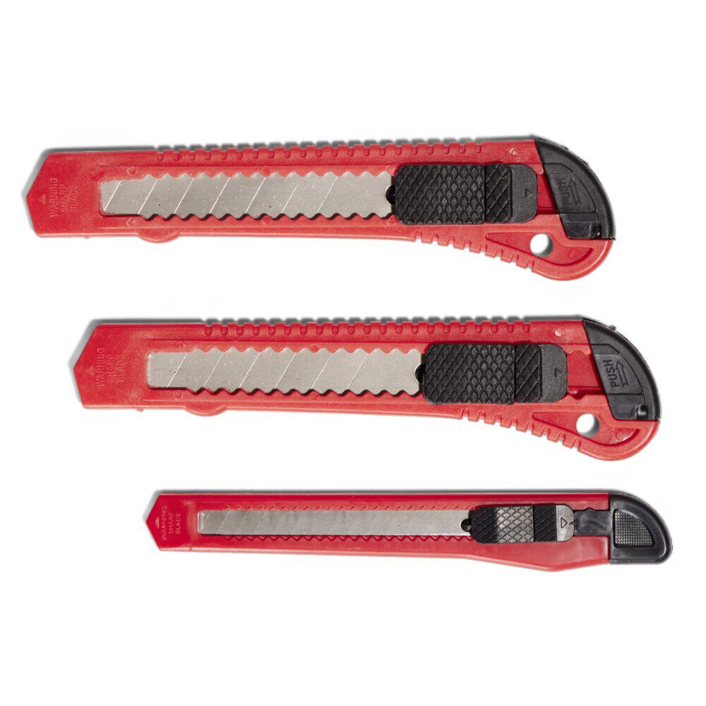 Lot de 3 cutters rouges et noirs