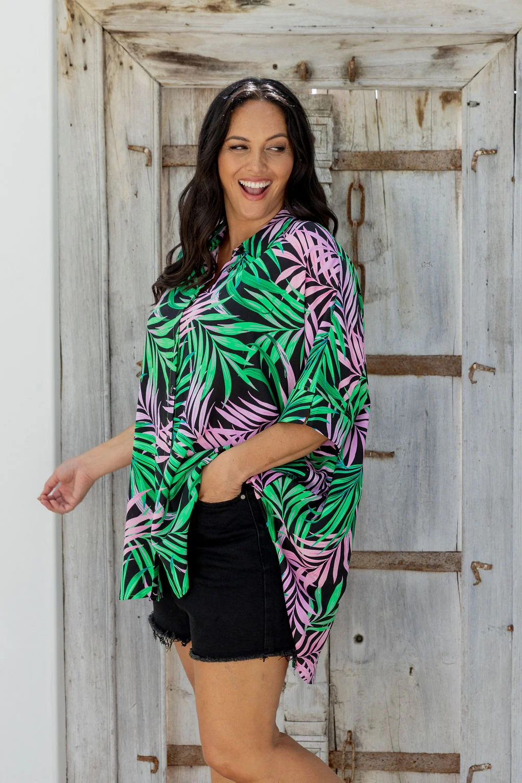 Tammin Shirt in Midnight Jungle
