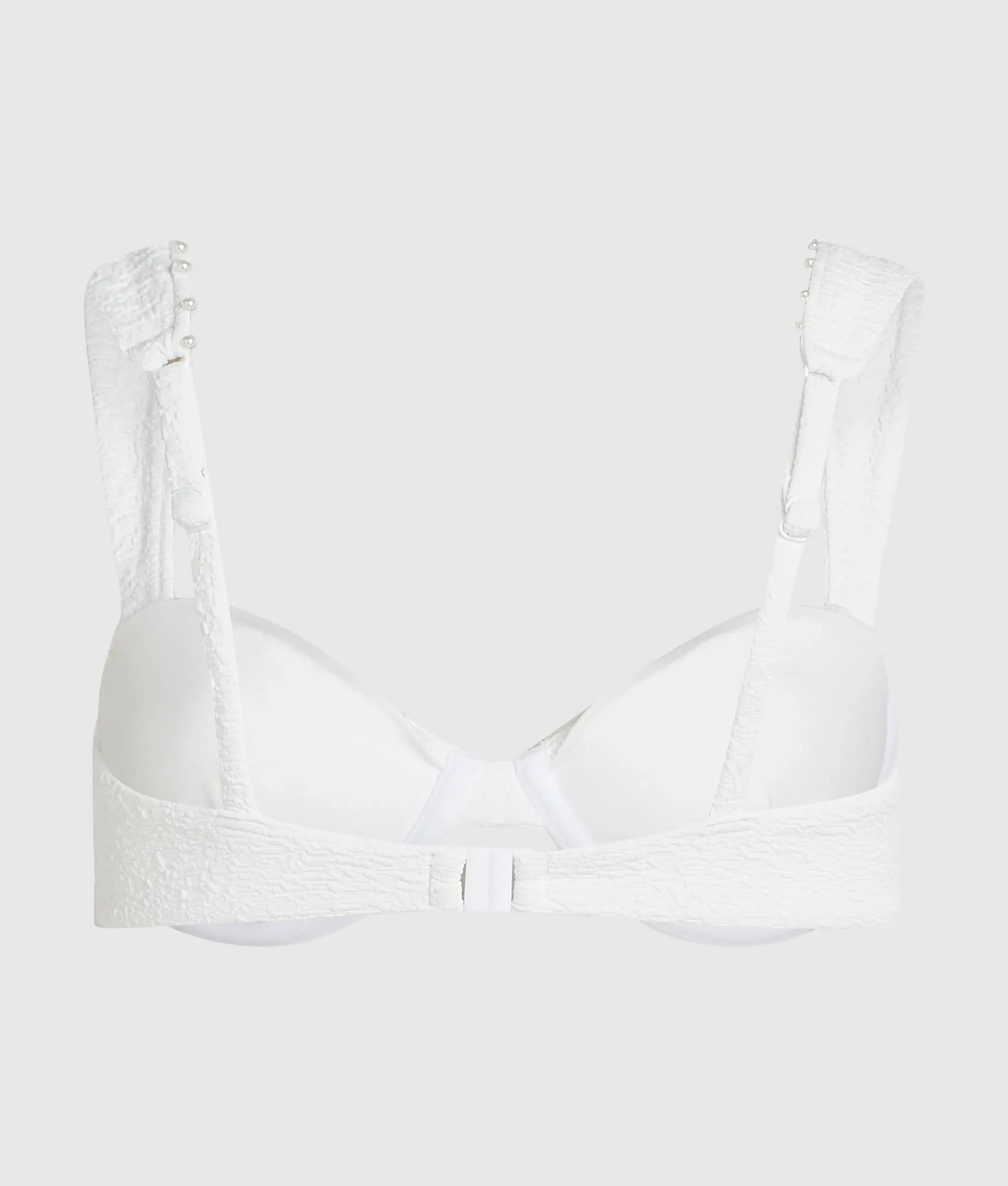 Haut de bikini à armature texturé orné de perles fantaisie