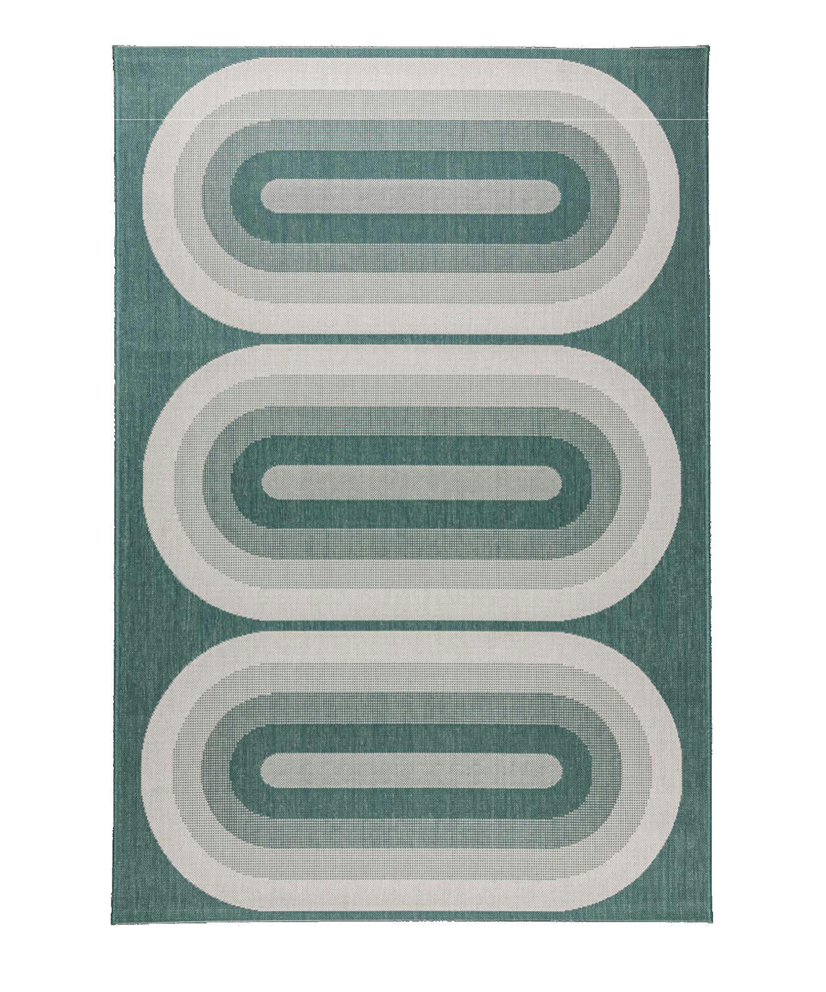 ELLIPSE - Tapis intérieur extérieur graphique vert 200x290, OEKO-TEX®