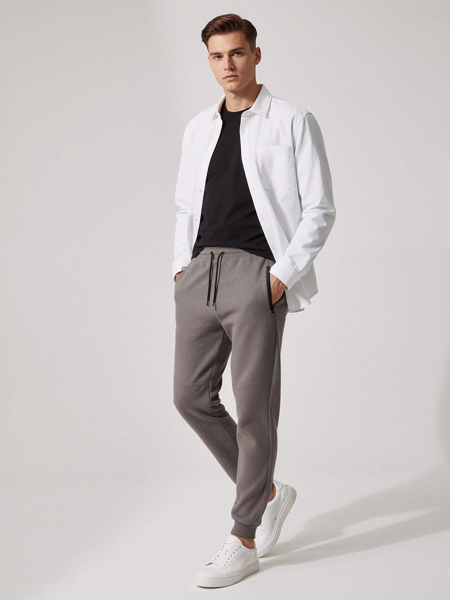 Strukturalne spodnie regular fit