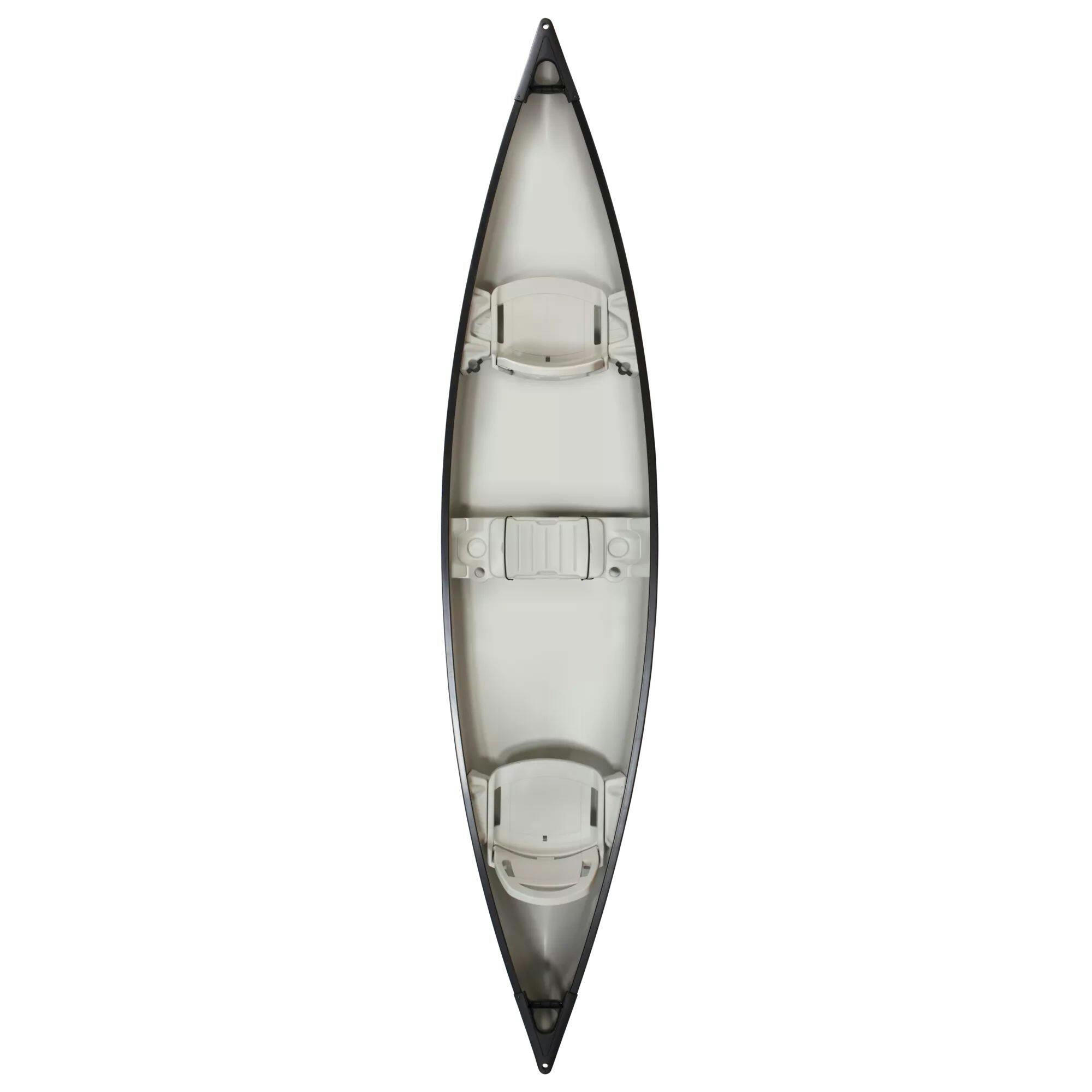 Pelican Explorer Deluxe 2-Person Canoe w/2 Folding Seats & Cooler, Tin Grey/Burgundy, 14.6-ft