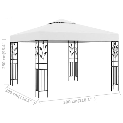 NNEVL Gazebo 3x3 m White 180 g/m&sup2;
