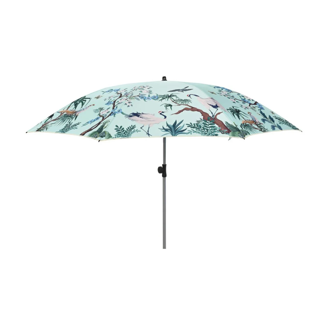 Parasol ogrodowy i plażowy regulowany łamany 180 cm Paw błękitny UPF 40