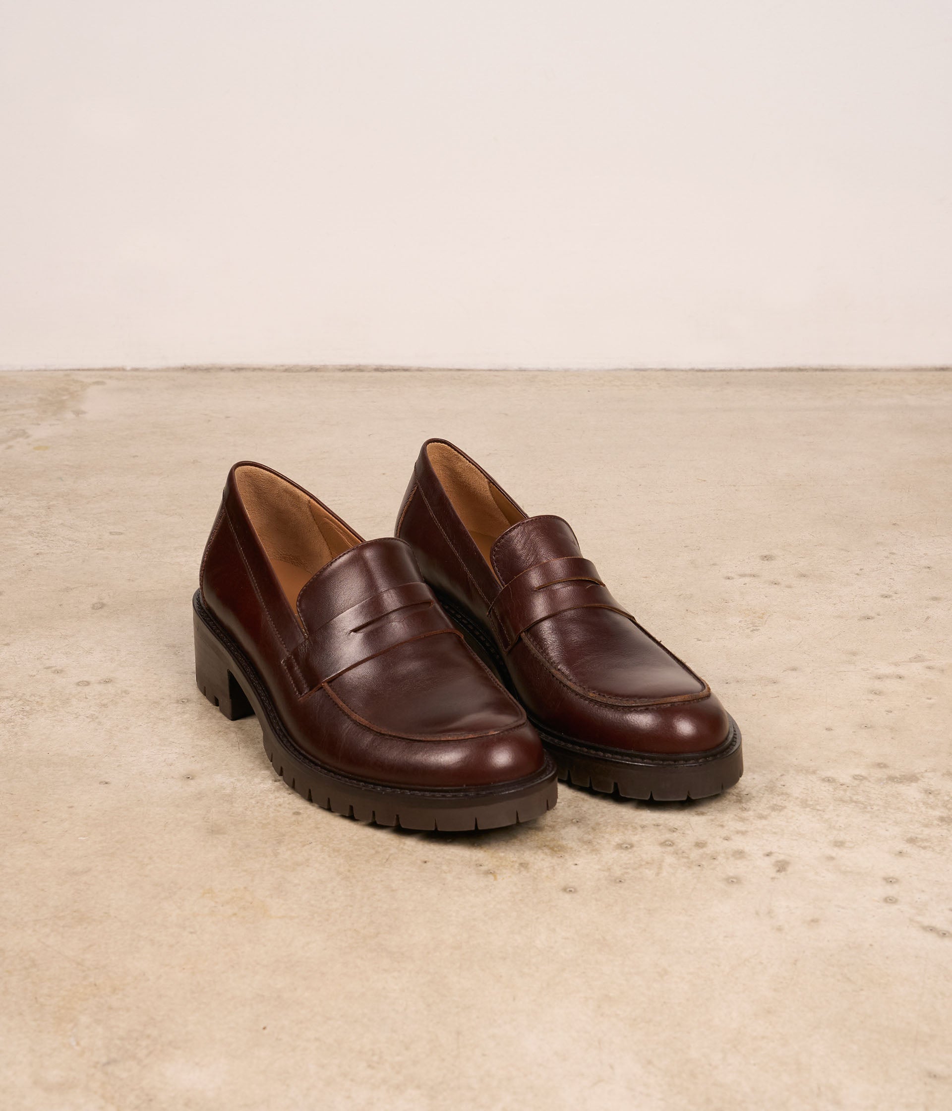 Mocassins crantés chocolat Aubree