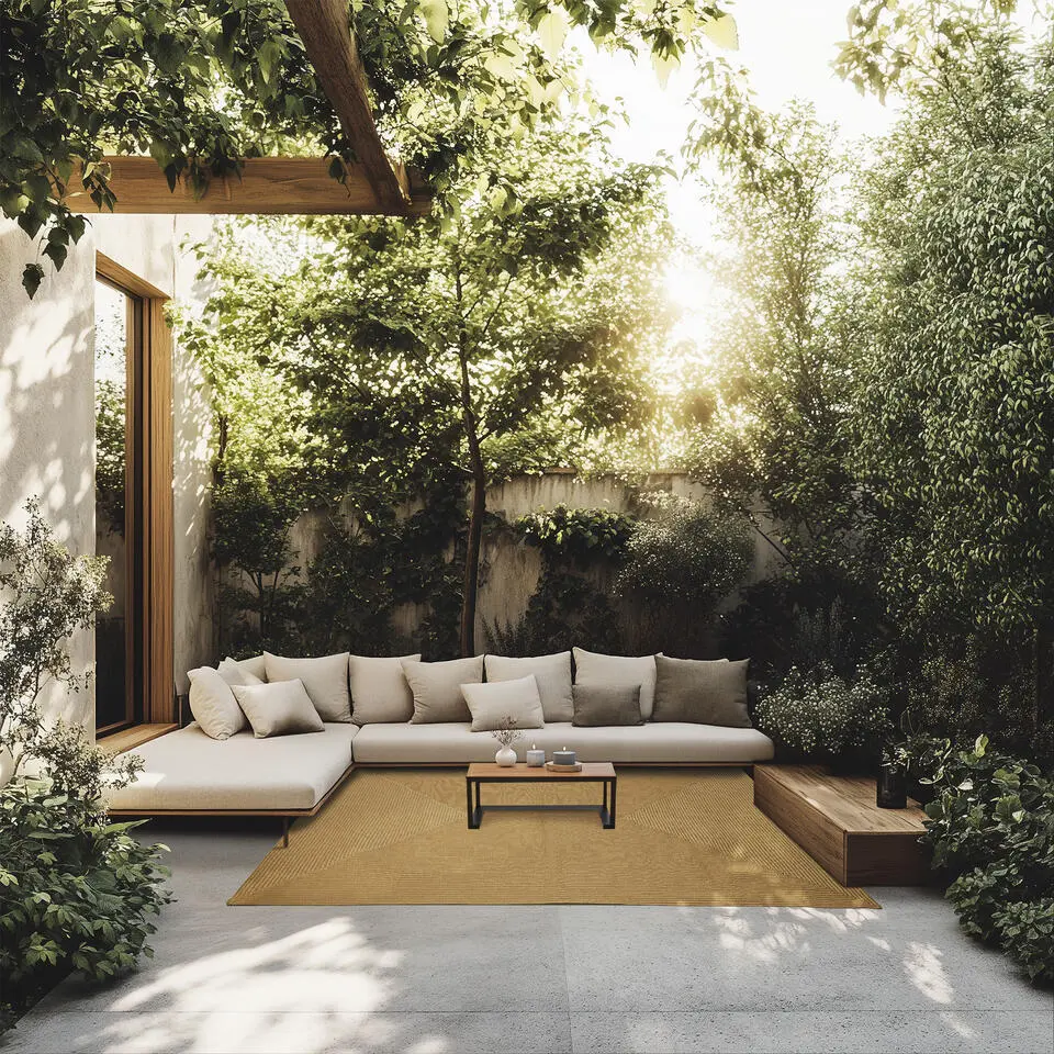 tectake? Gevlochten vloerkleed Raya in jute-look 160 x 230 cm - Bruin