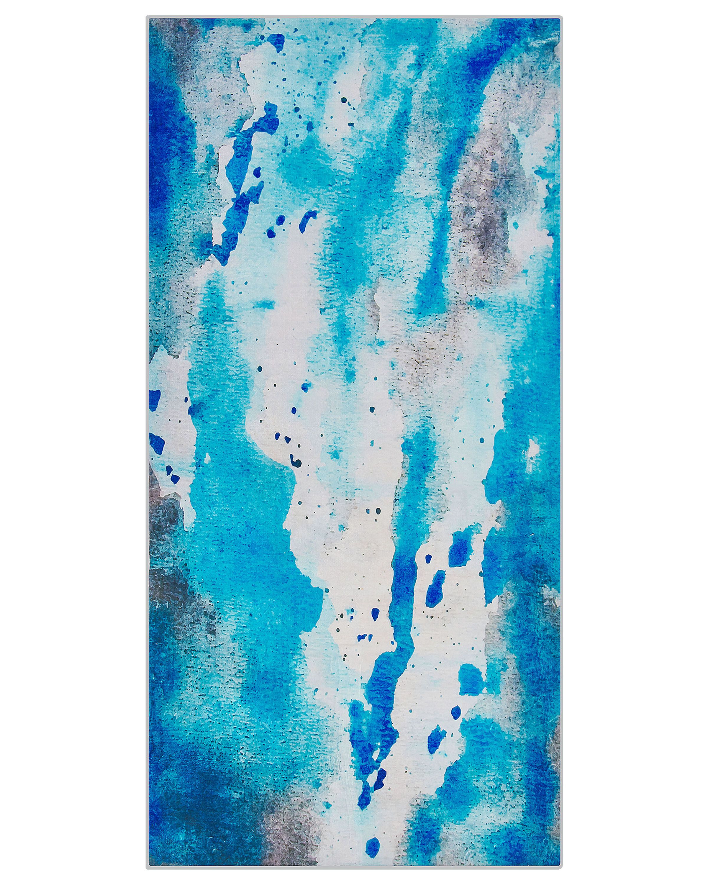 Dywan wzór abstrakcyjny 80x150 cm niebieski