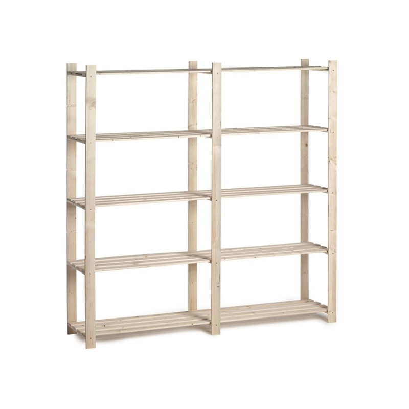 Etagère en bois Woody Rack 175 x 175 x 40 cm 5 tablettes PRACTO HOME