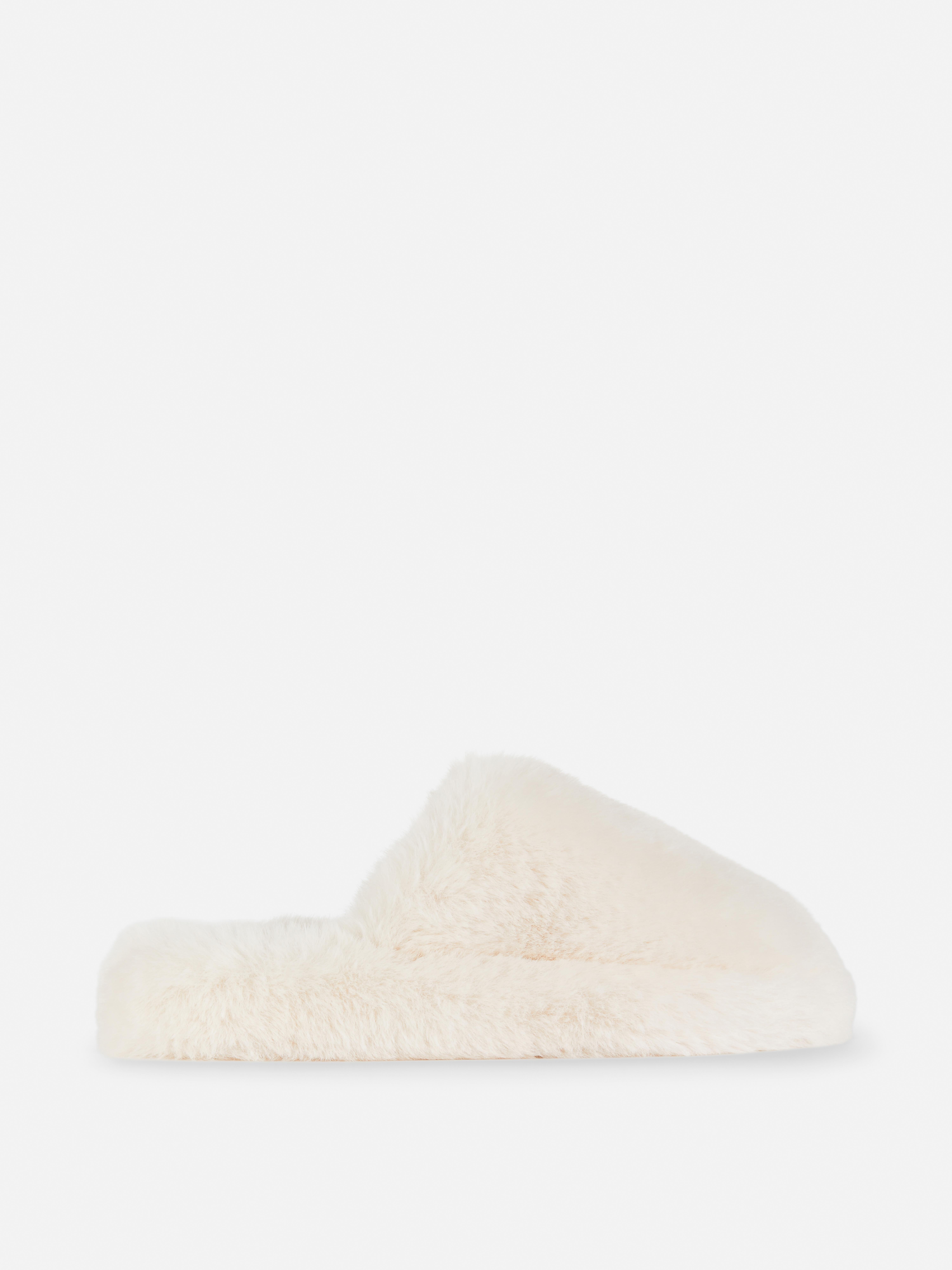 Fluffy Leopard Pattern Mule Slippers