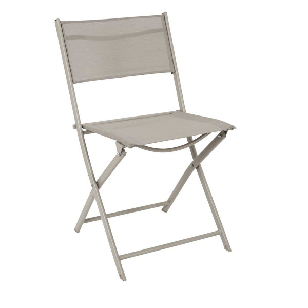 KRZESŁO SKŁADANE Elba outdoor beżowe stal i poliester