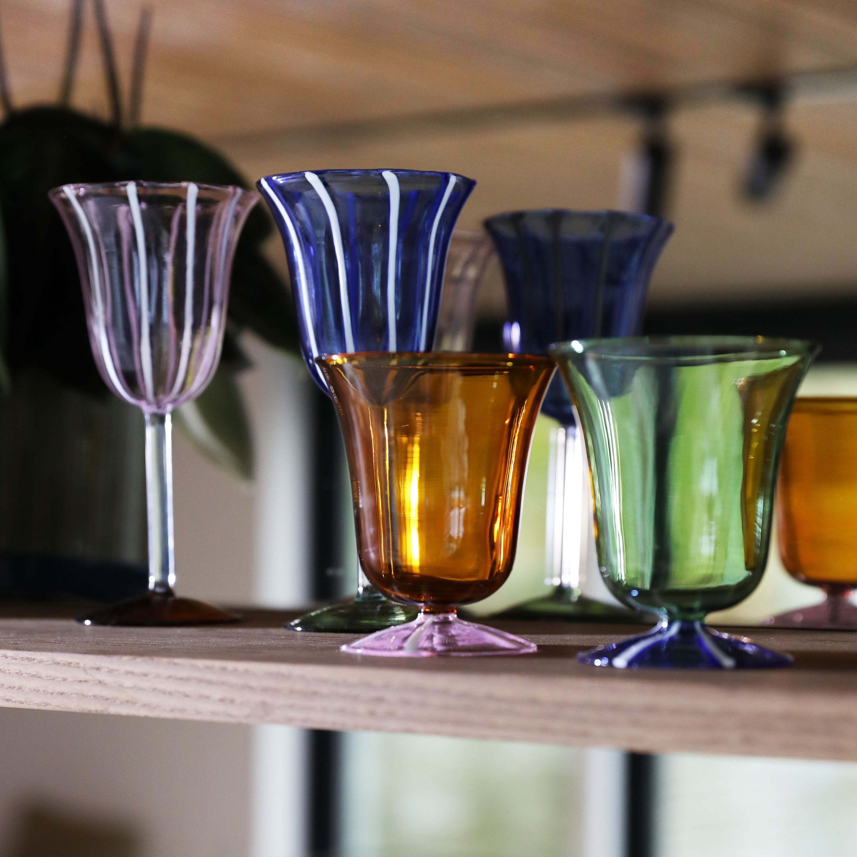 &k amsterdam Eve Waterglazen - Groen - Set van 2