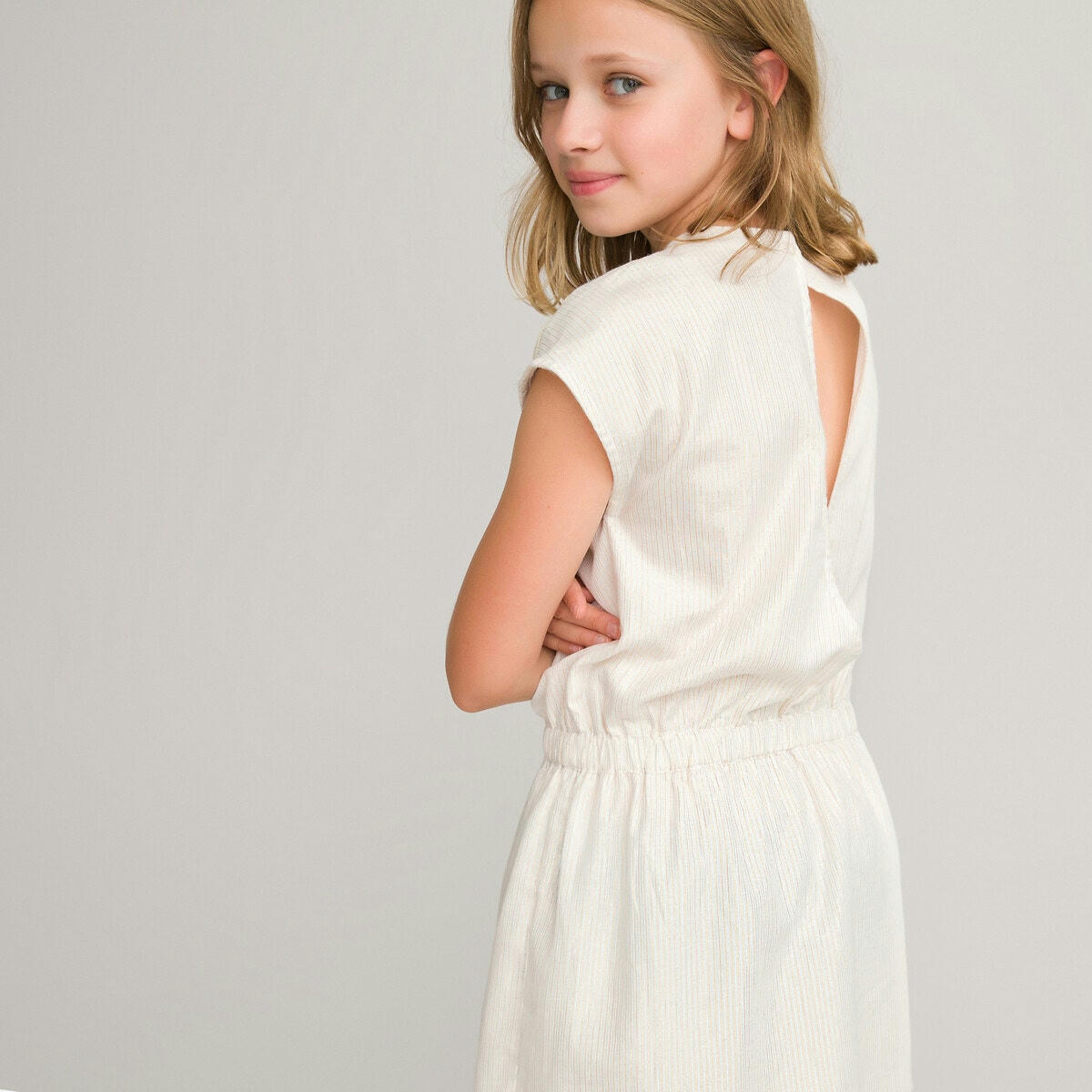 Robe rayée à manches courtes