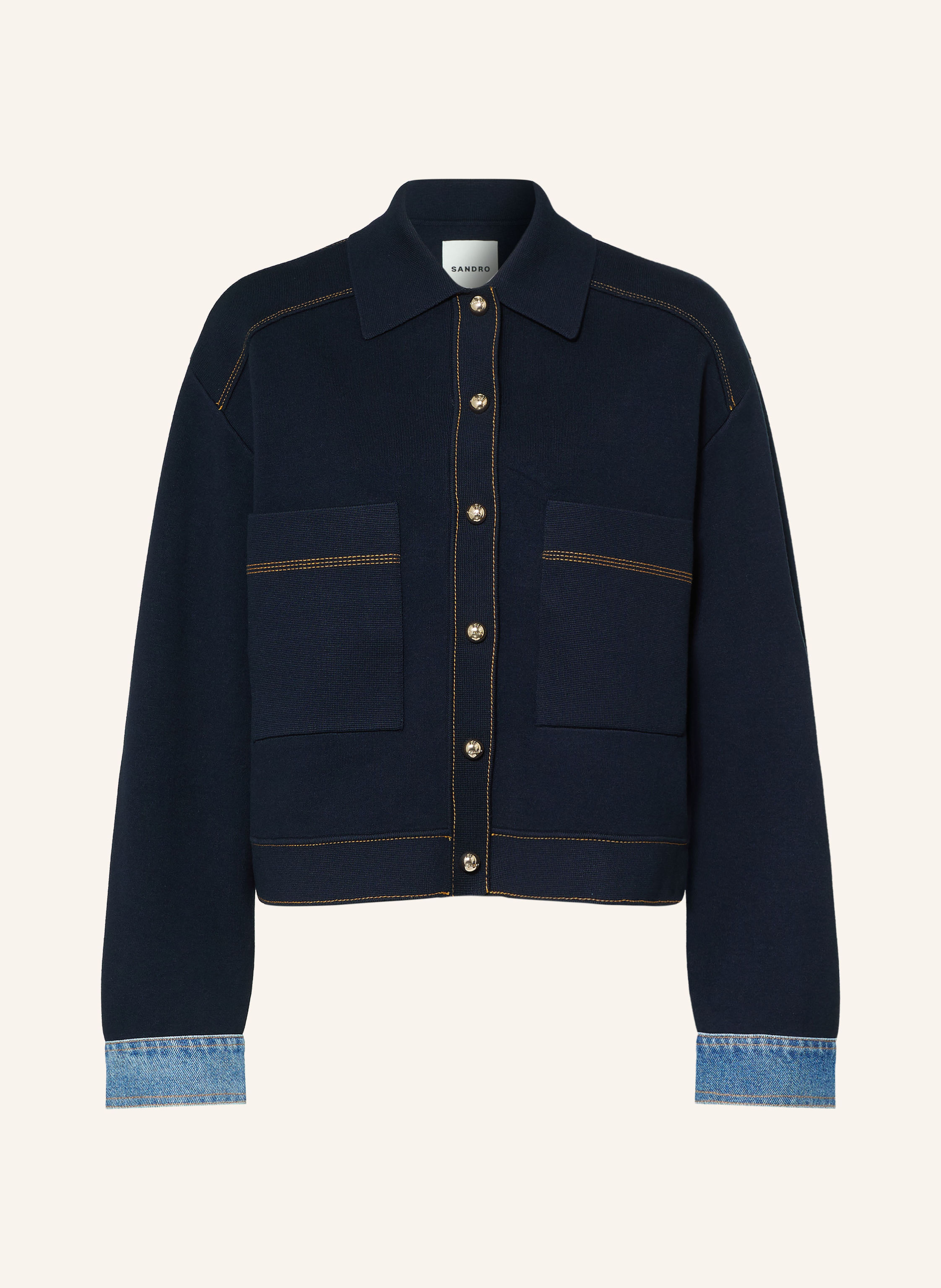 SANDRO Jacke in Jeansoptik im Materialmix