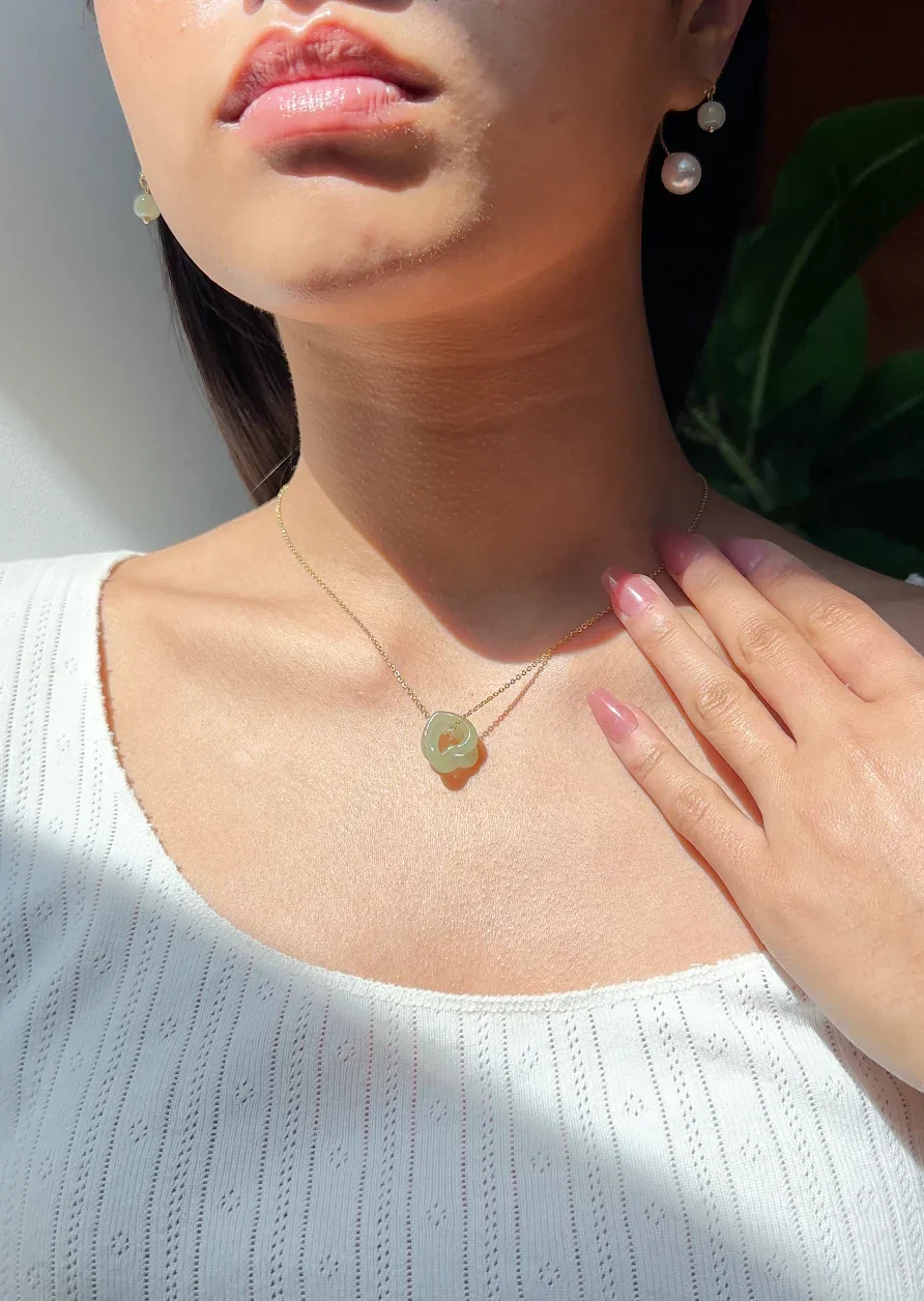The Hearts — Interlocking Jade Pendant Necklace