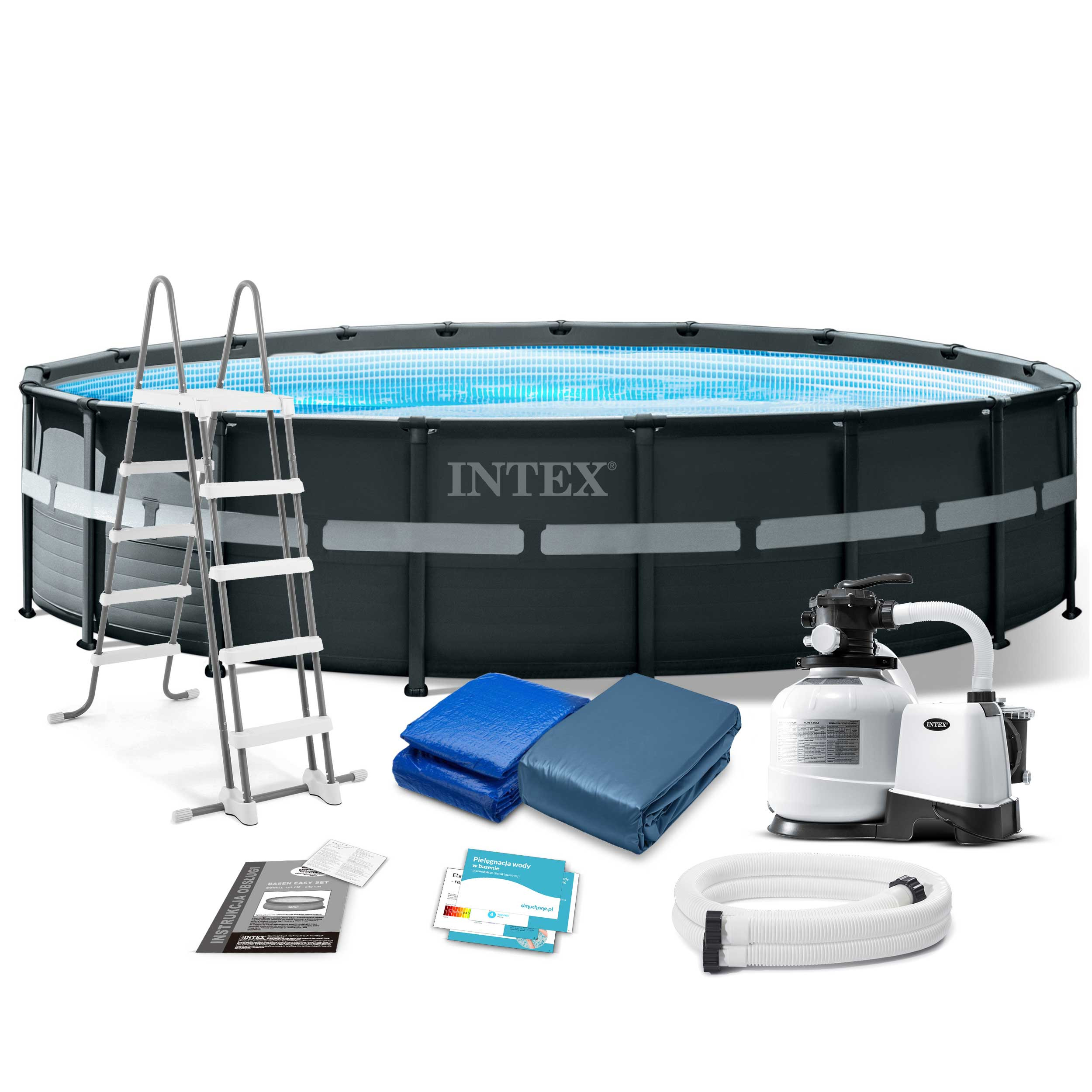 Basen ogrodowy stelażowy Intex 549x132 zestaw 11w1