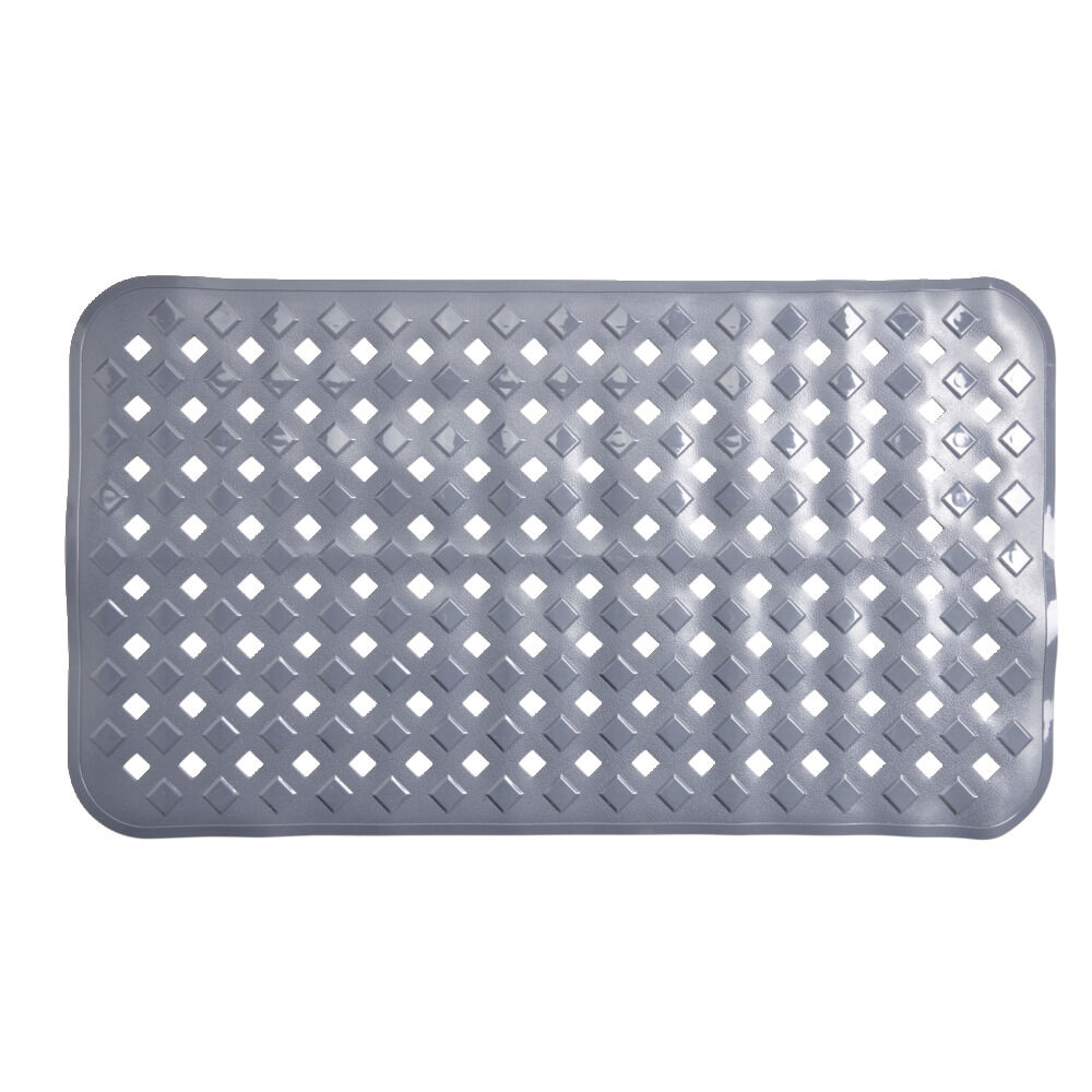 Tapis fond de douche plastique perforé gris 39x70cm