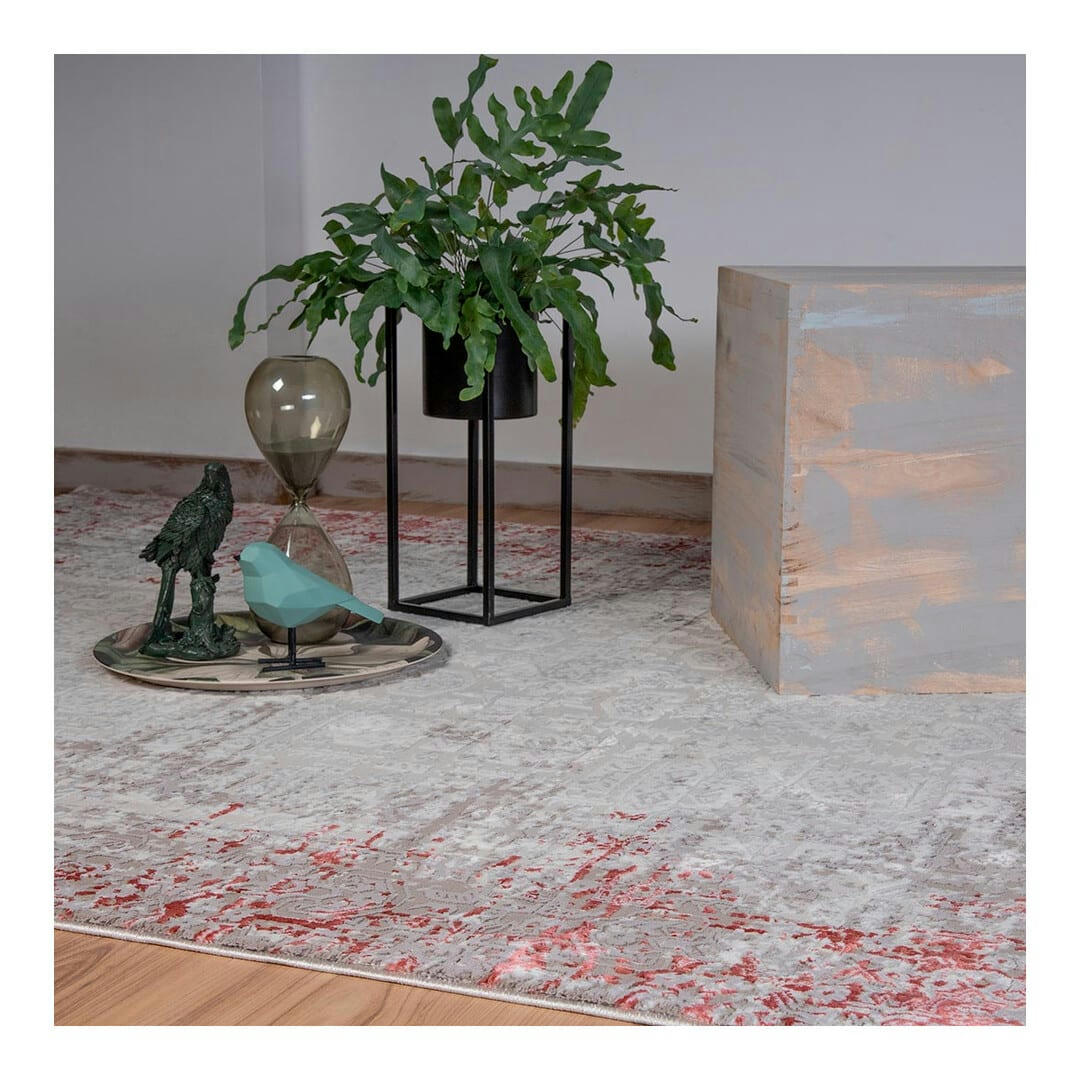 PALMA - Tapis  baroque en polyester rose 80x150