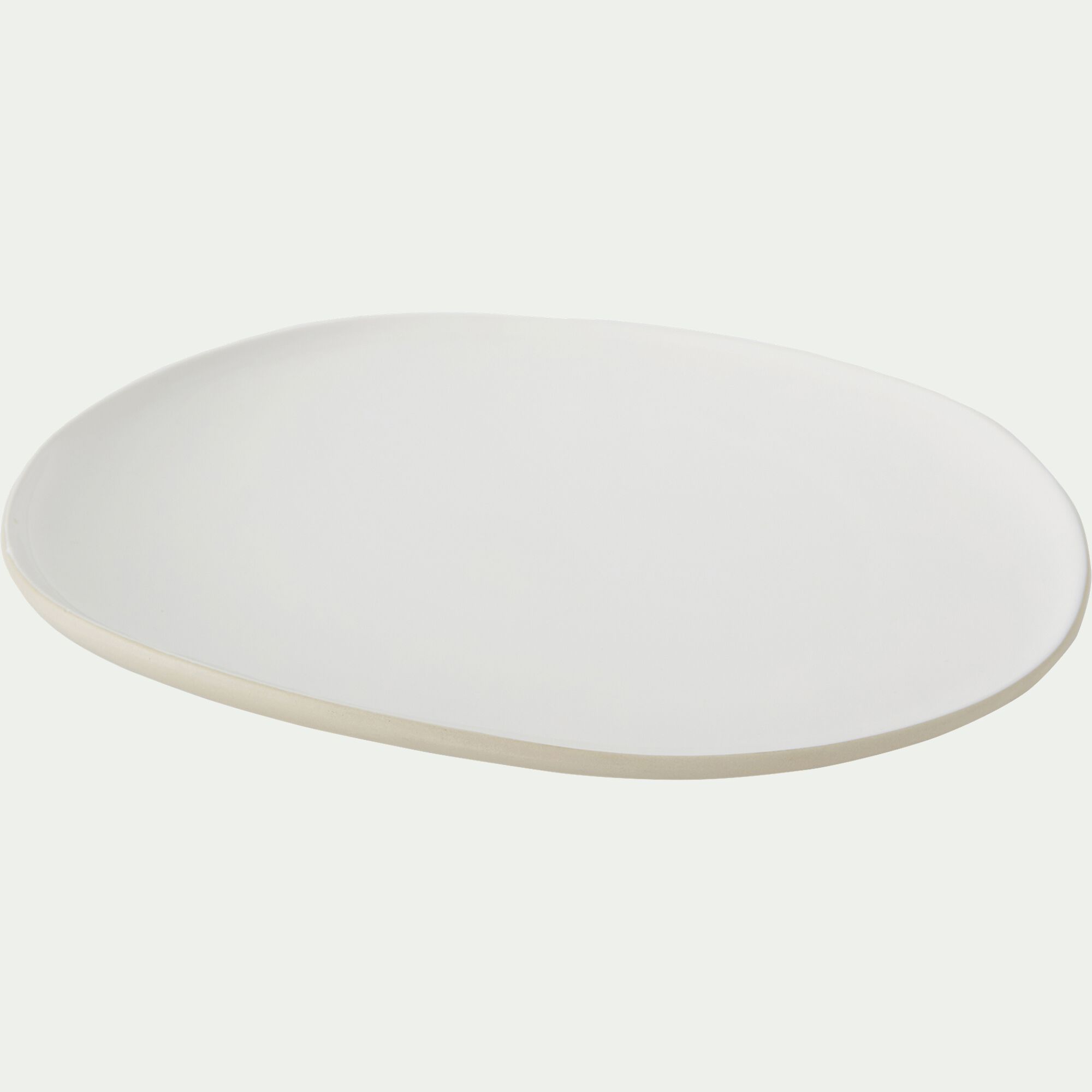 KYMA - Assiette plate en grès D27cm - blanc ventoux