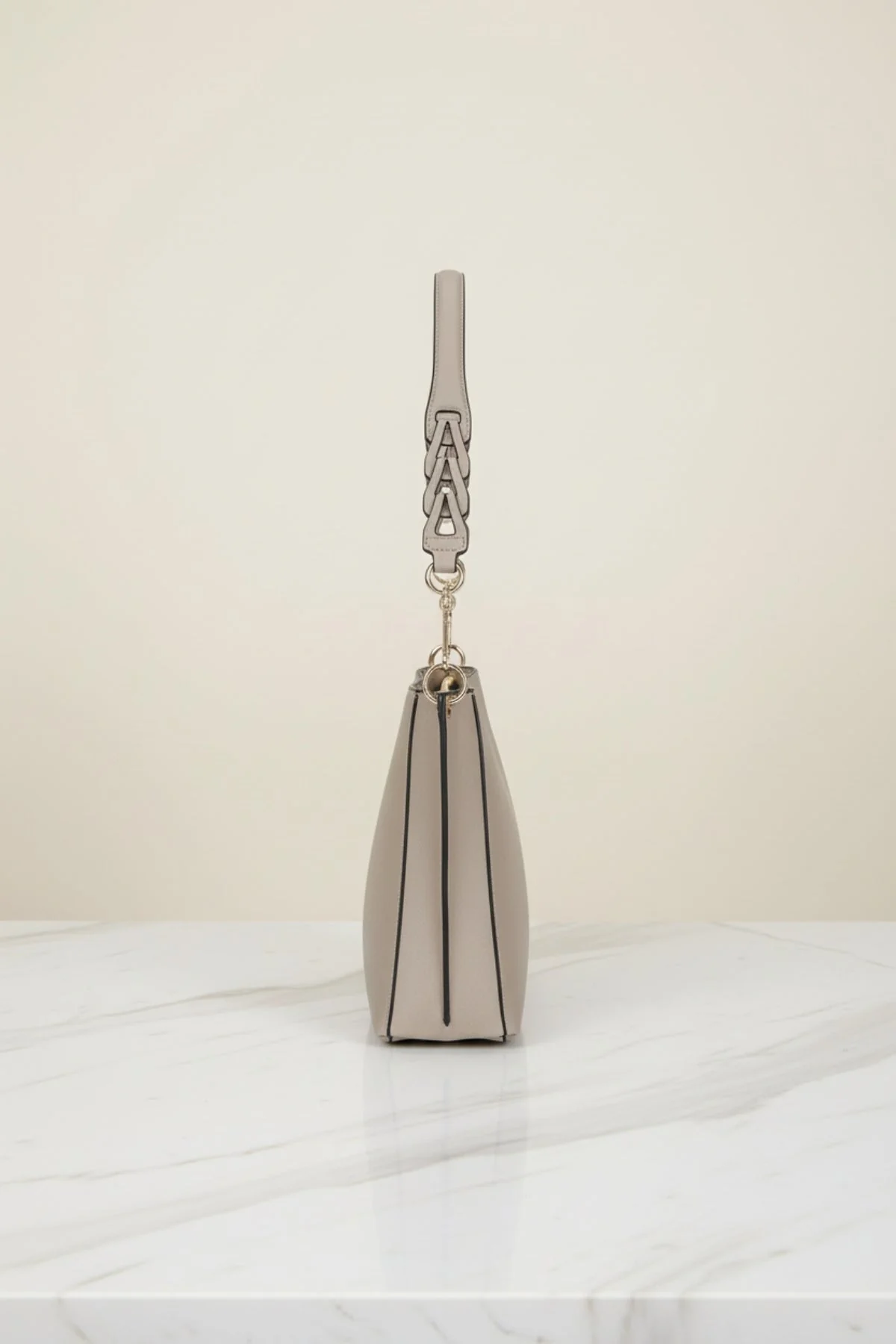 Large Beige Crossbody Tote Bag