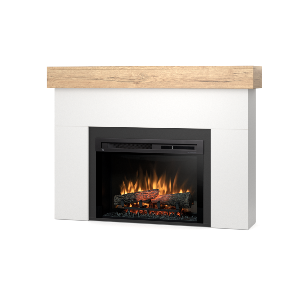Kominek elektryczny Aven 1400W 26" XHD Biały Mat, Jasny Dąb Warmtec