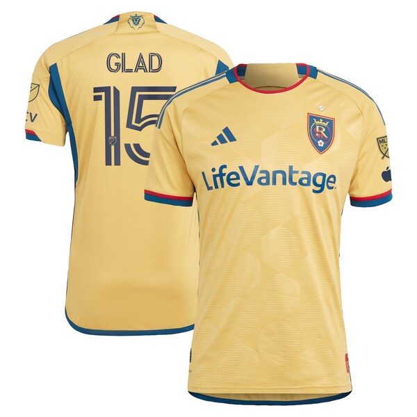 Justen Glad Real Salt Lake adidas 2024 The Beehive State Kit Authentic Player Jersey - Gold
