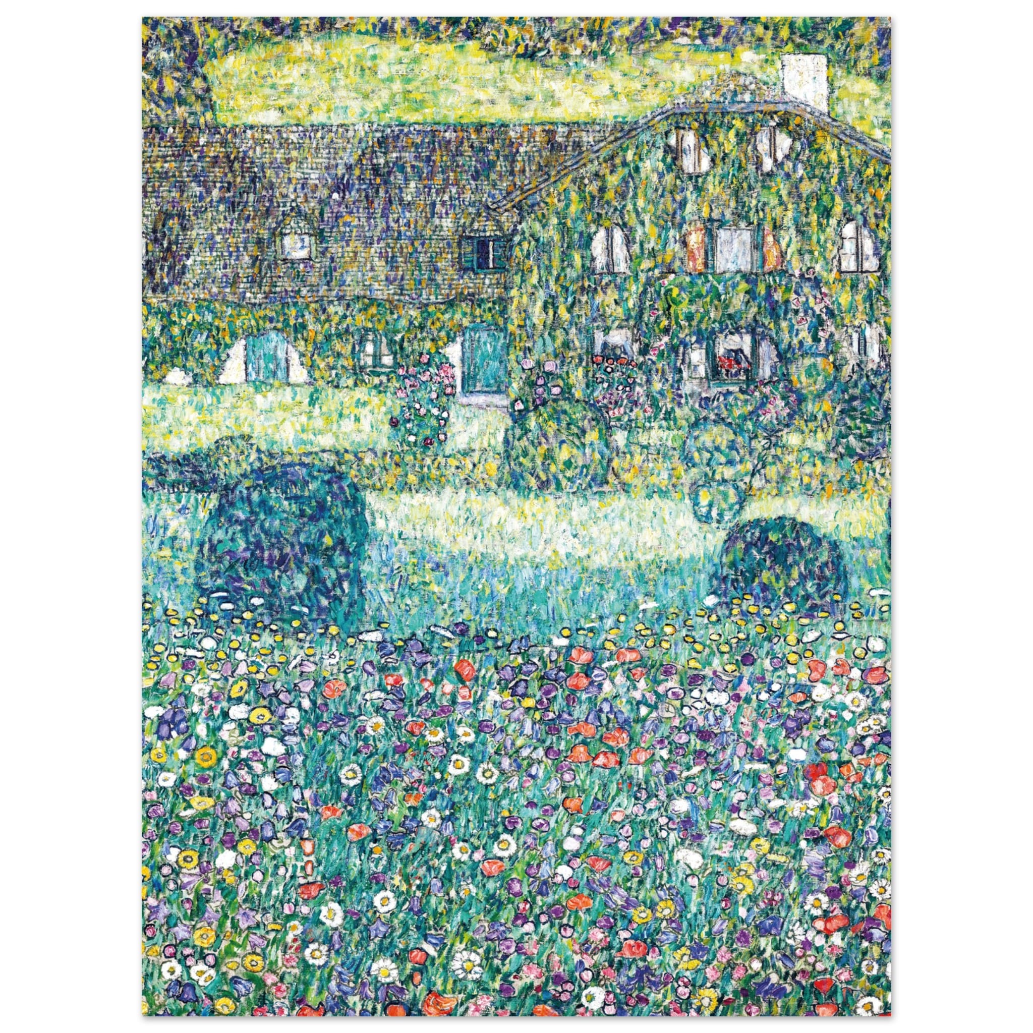 Artfulprints Poster Gustav Klimt - Country house by the Attersee  - 30x40 cm - Donkergroen