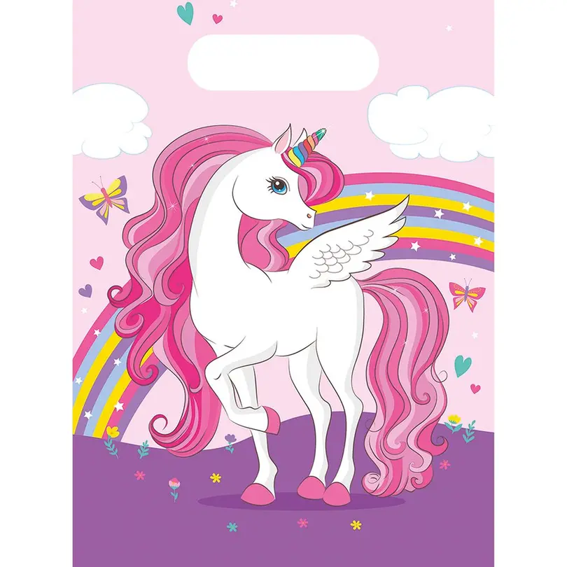 Party-Dekoration 6er-Set Einhorn