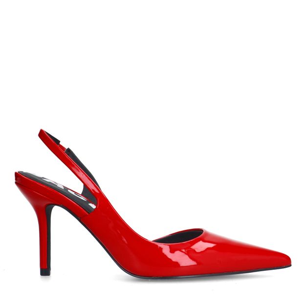 Rode lak slingback pumps